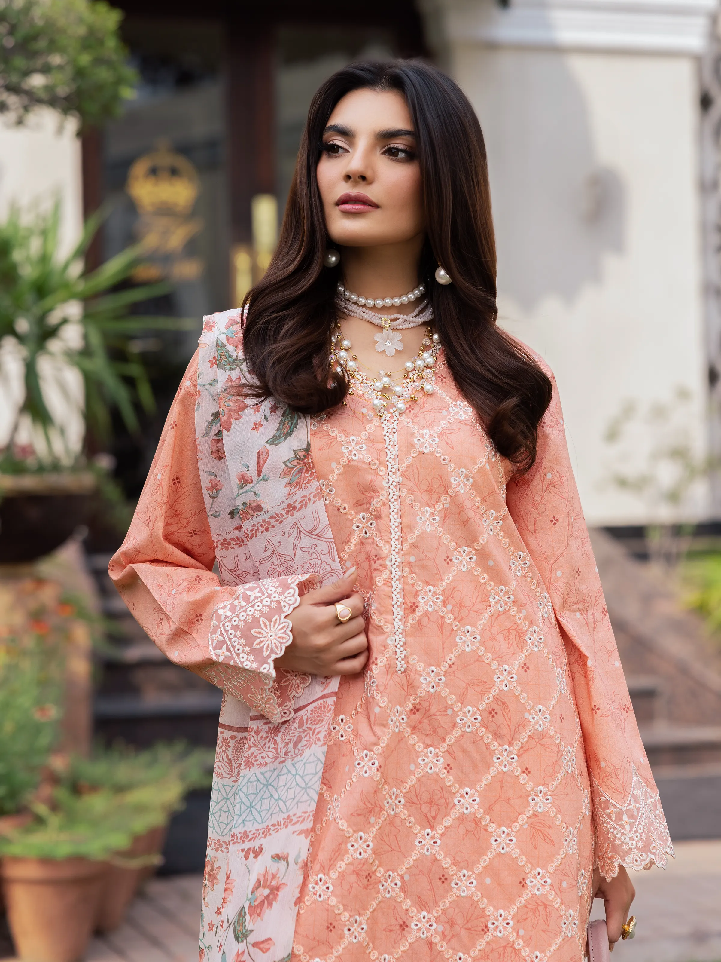 Unstitched Embroidered Lawn Suit - EWU5V1-31400-3P - Image 2