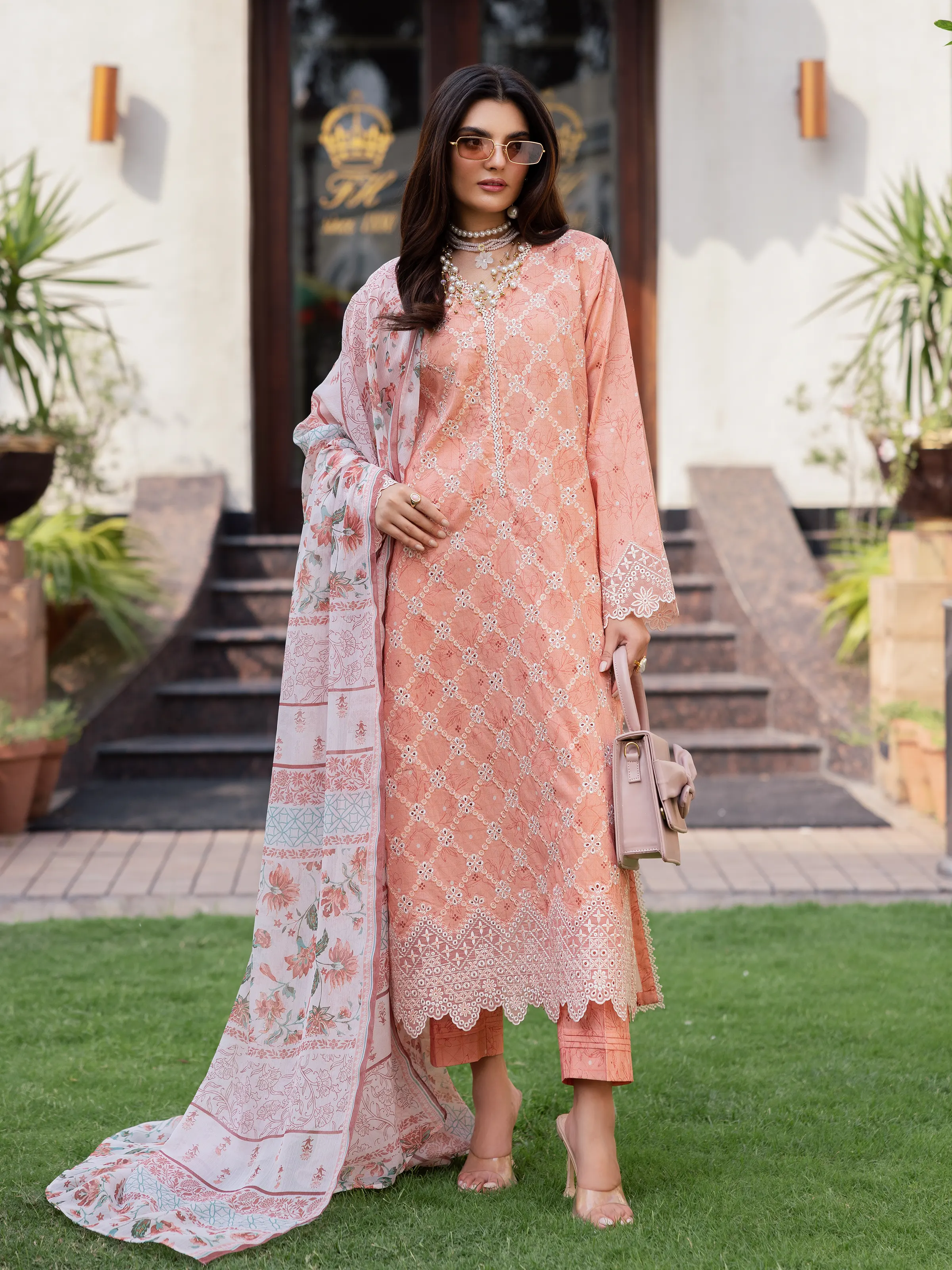 Unstitched Embroidered Lawn Suit - EWU5V1-31400-3P - Image 3