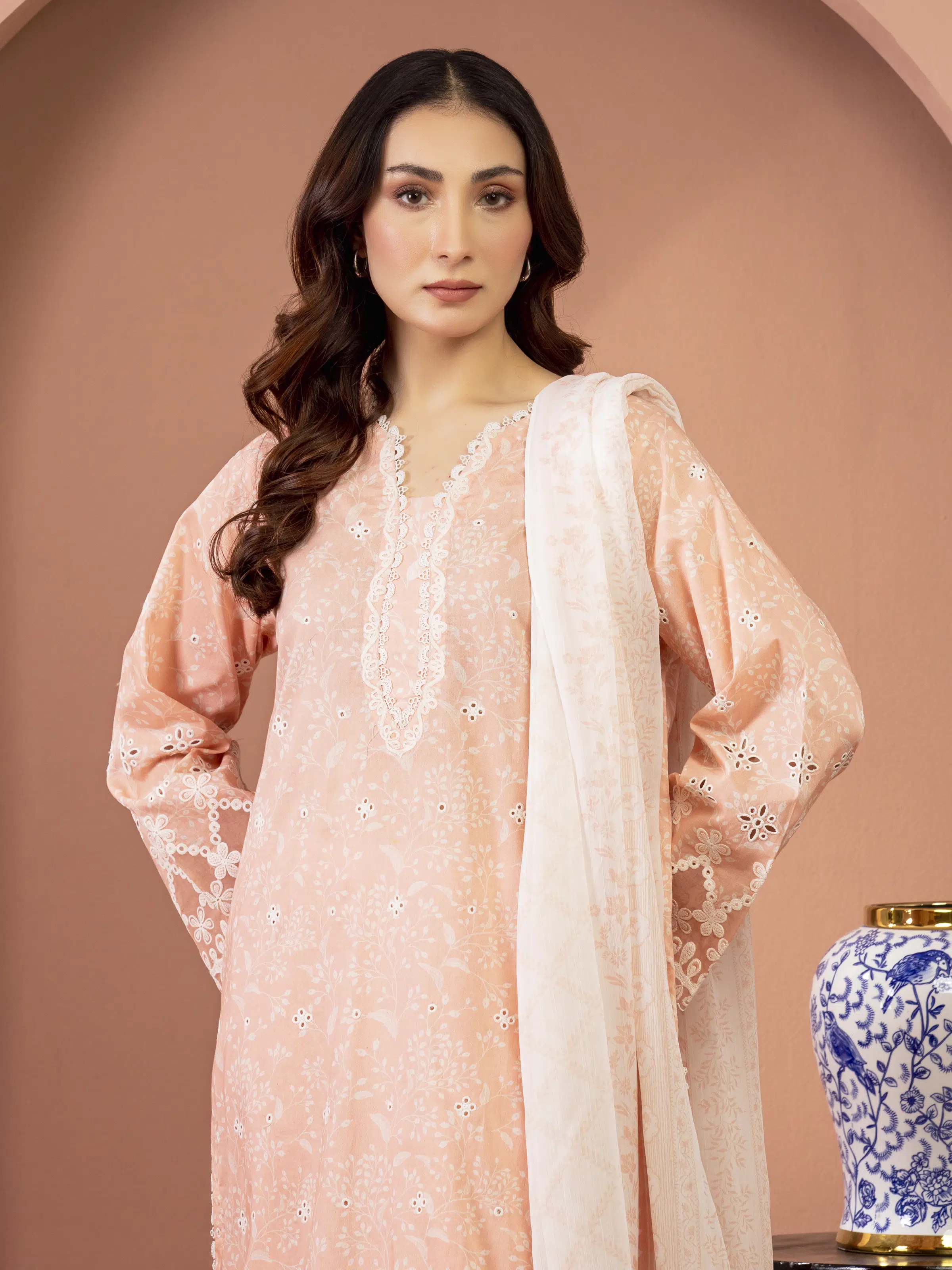 Unstitched Embroidered Lawn Suit - EWU5V1-31407-3P - Image 2