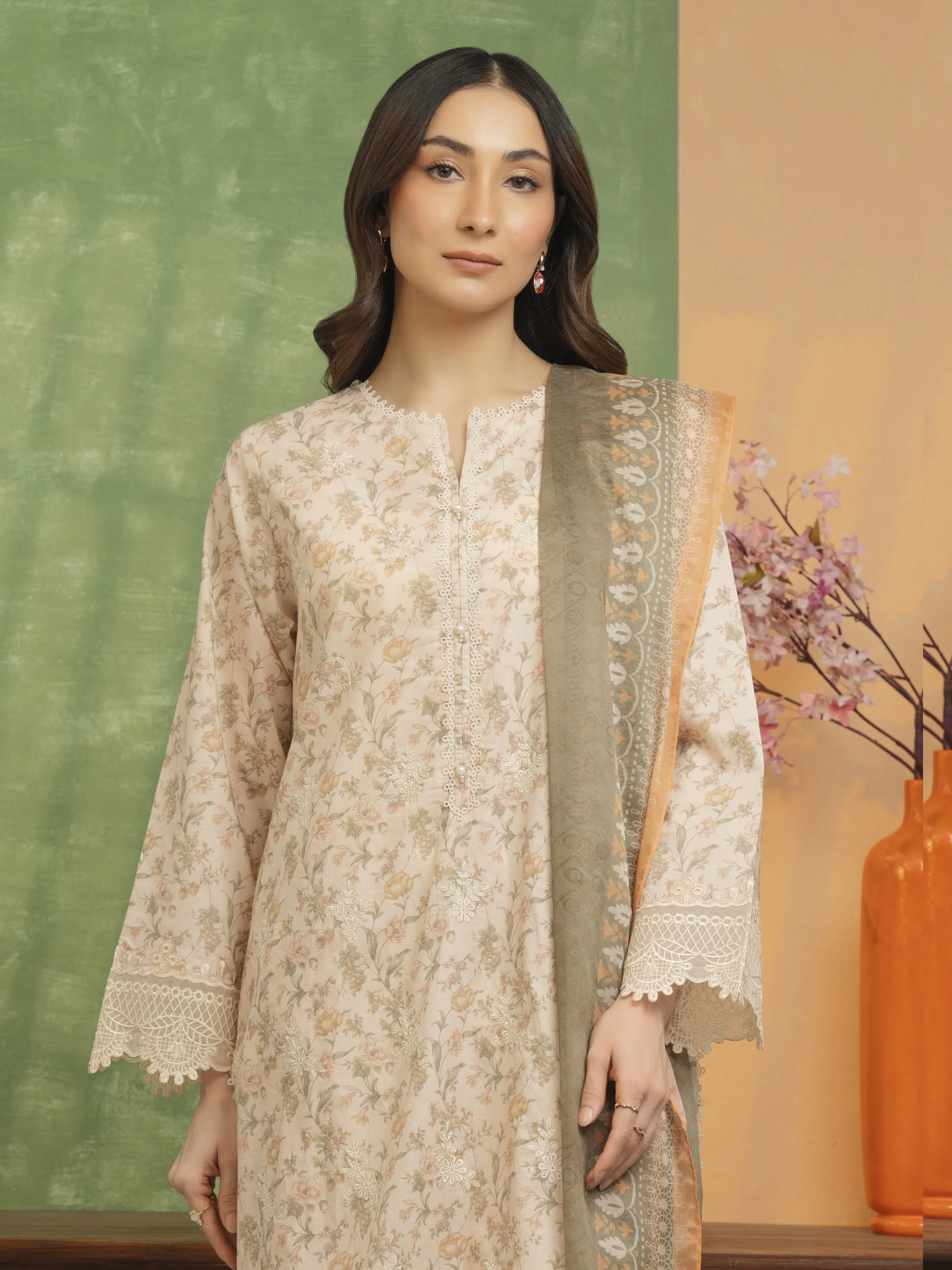 Unstitched Embroidered Lawn Suit - EWU5V1-31446-3P - Image 2