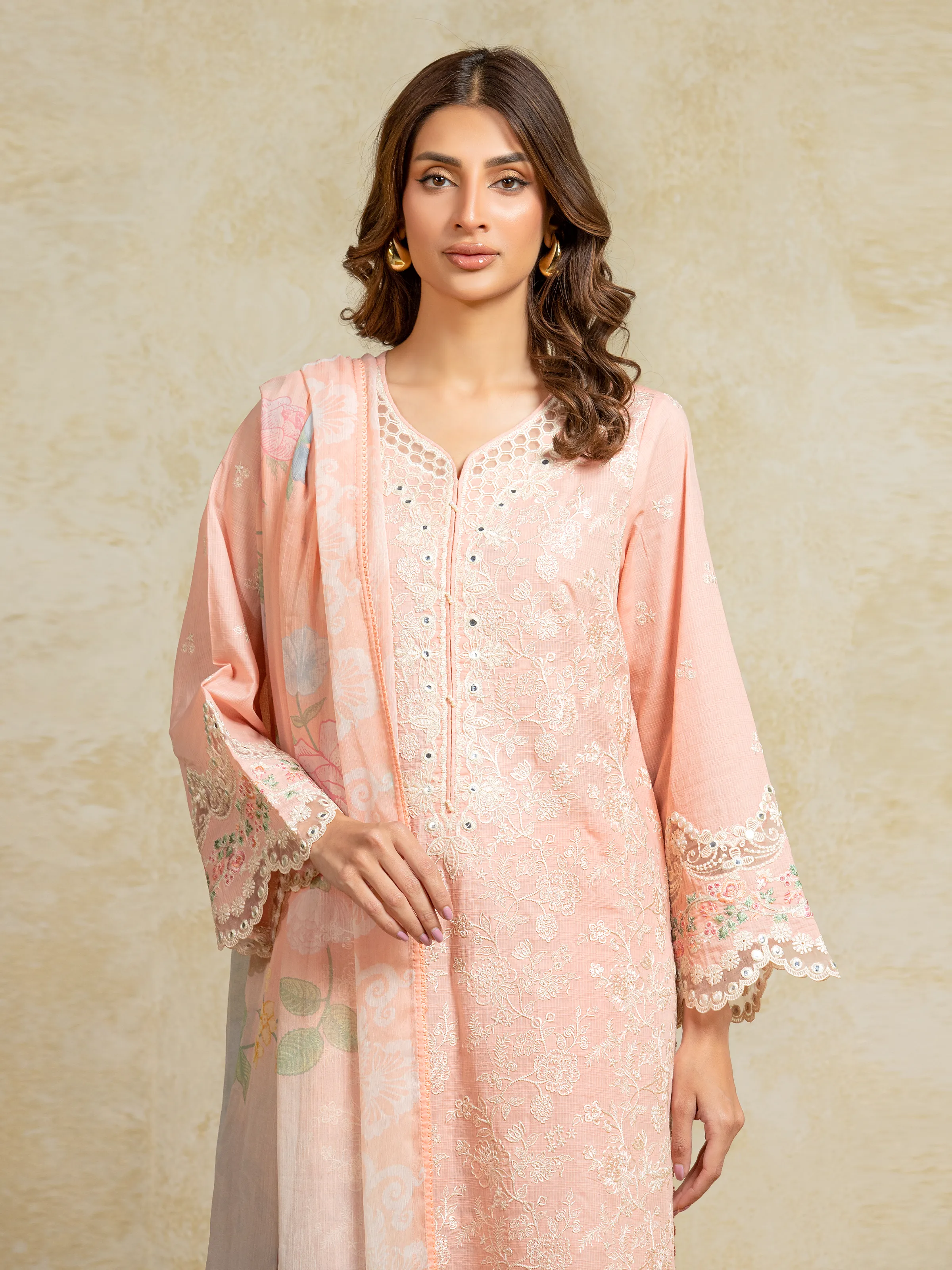 Unstitched Embroidered Lawn Suit - EWU5V1-31704-3P - Image 2