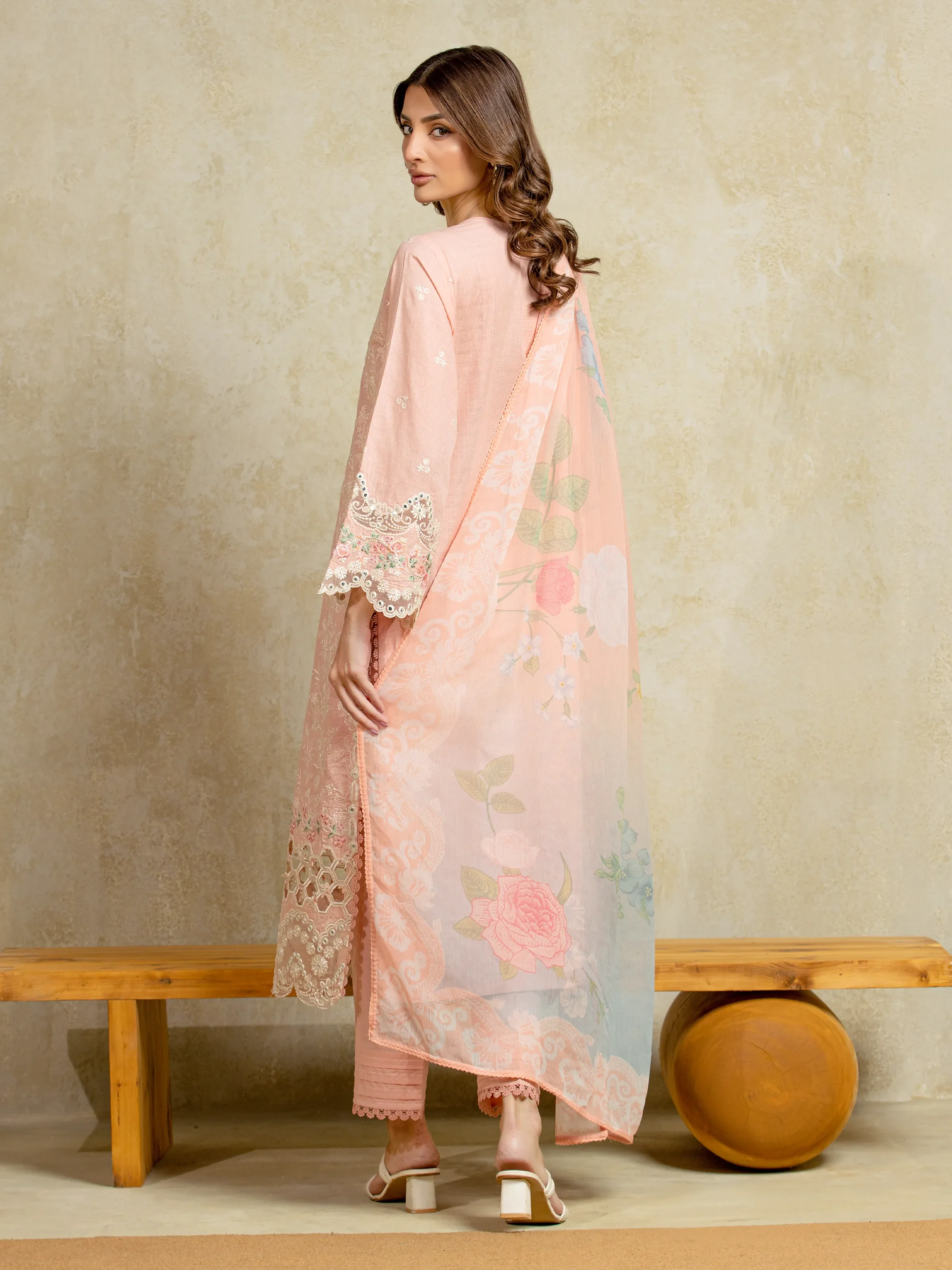 Unstitched Embroidered Lawn Suit - EWU5V1-31704-3P - Image 6