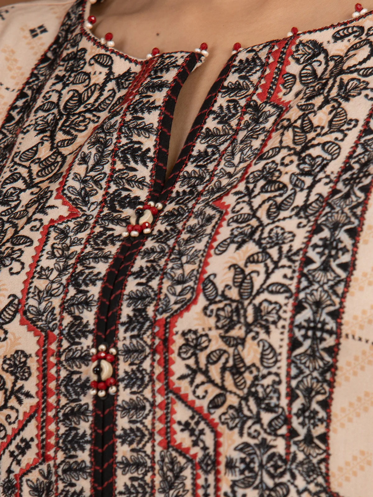 Unstitched Embroidered Viscose Suit - EWU22V13-24045 - Image 3