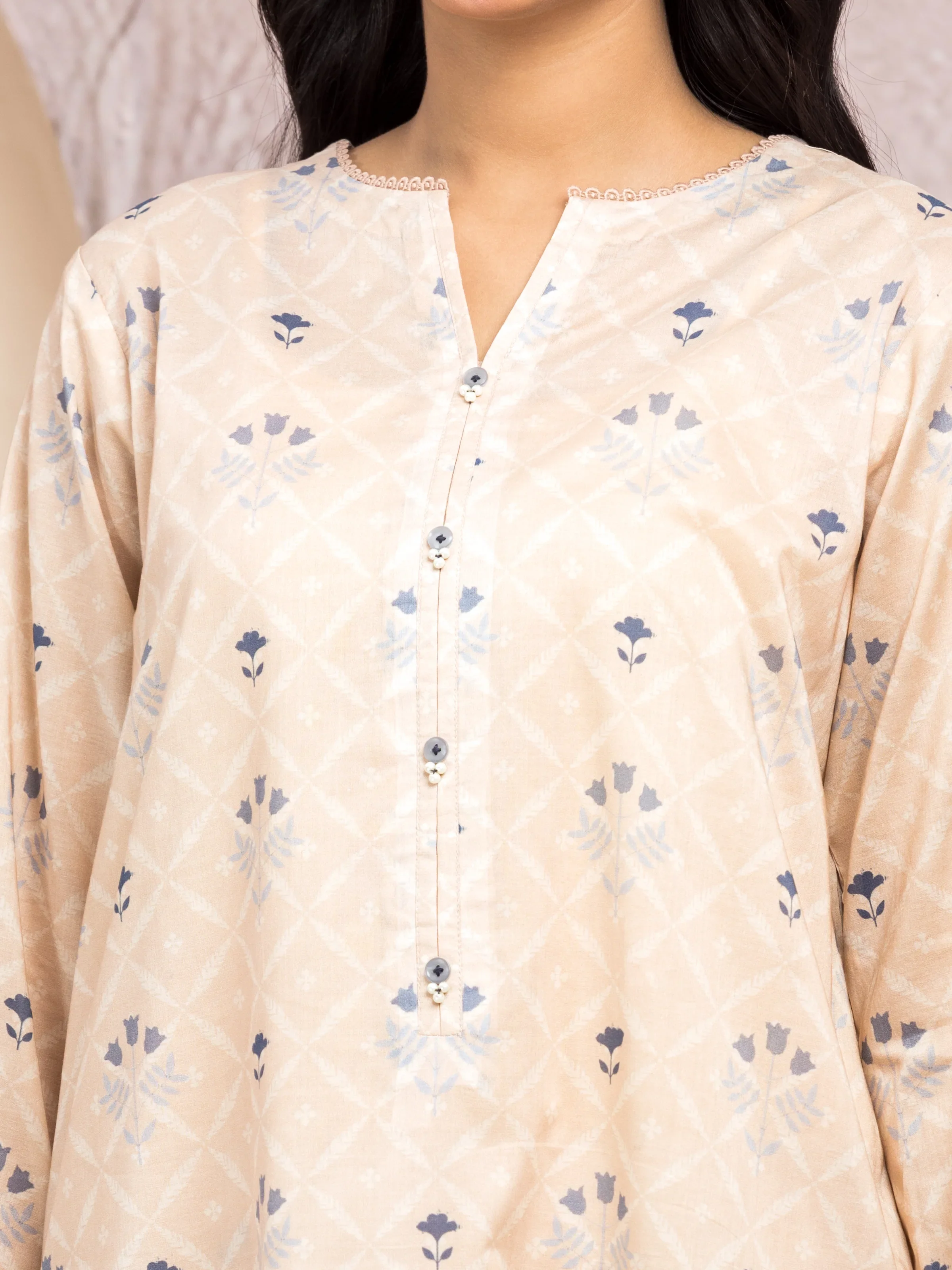 Unstitched Printed Lawn Suit - EWU5A1-35002-3P - Image 4