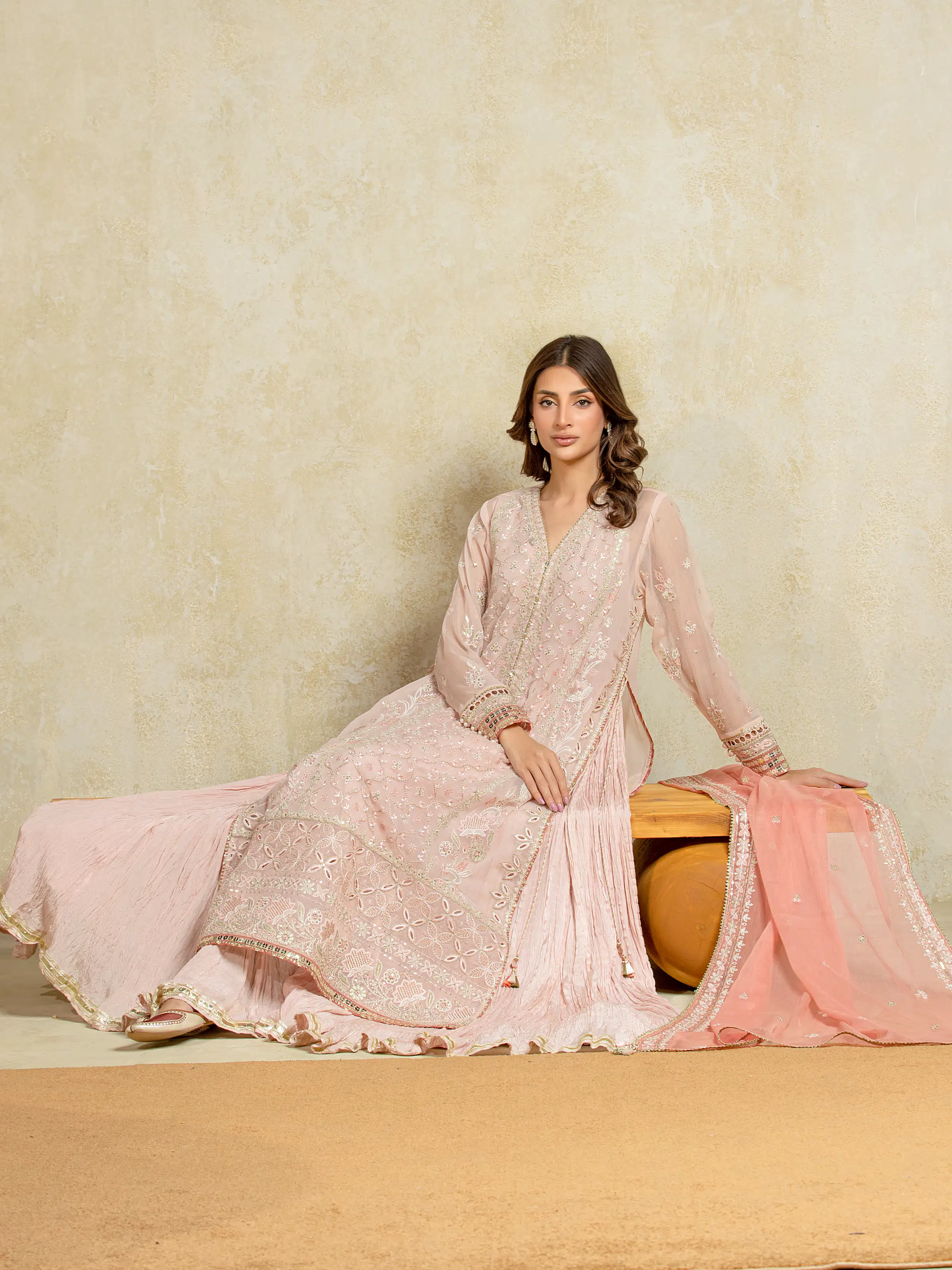 Unstitched Embroidered Chiffon Suit - EWU5V5-31302-3P - Image 2
