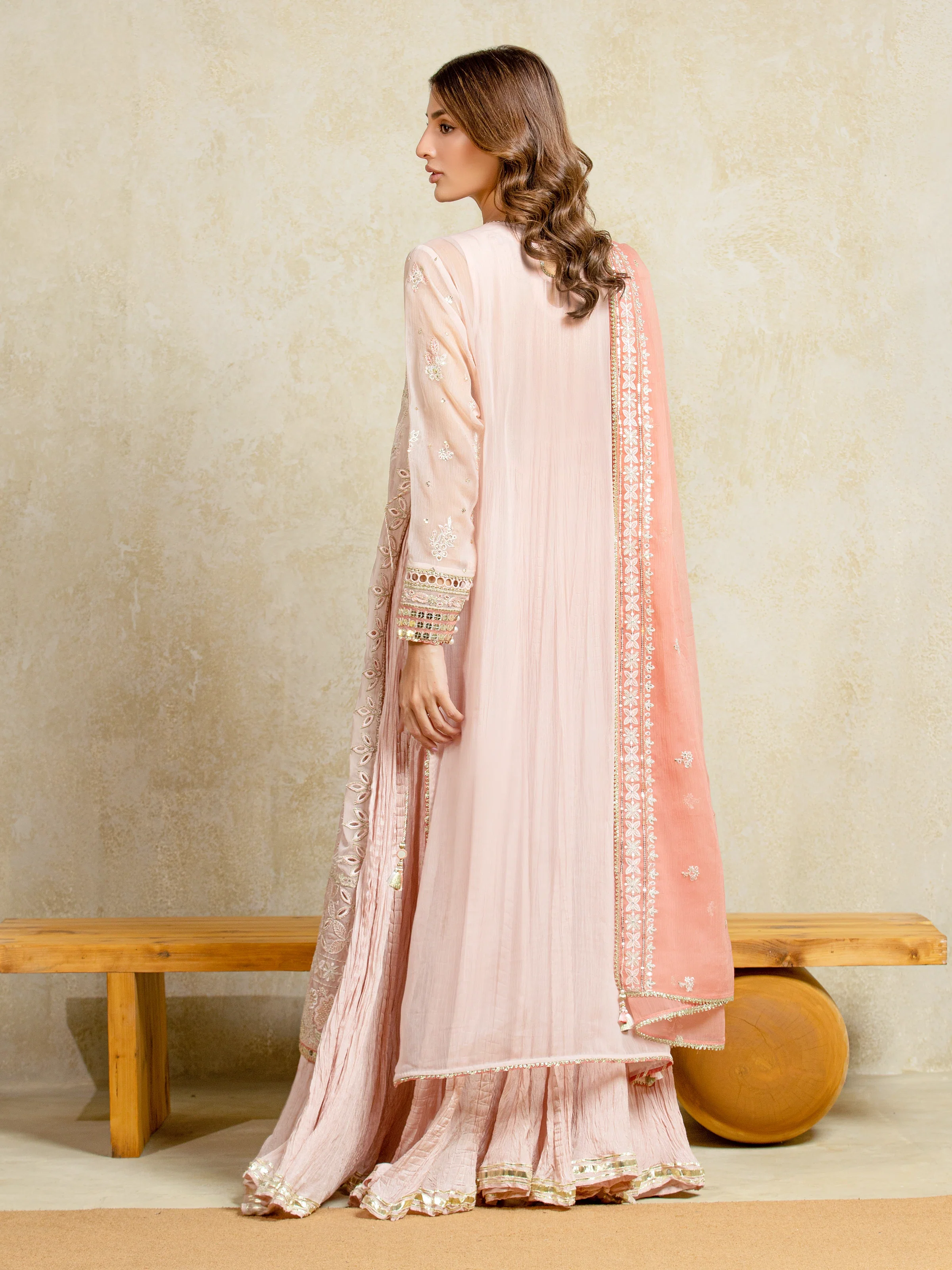 Unstitched Embroidered Chiffon Suit - EWU5V5-31302-3P - Image 6