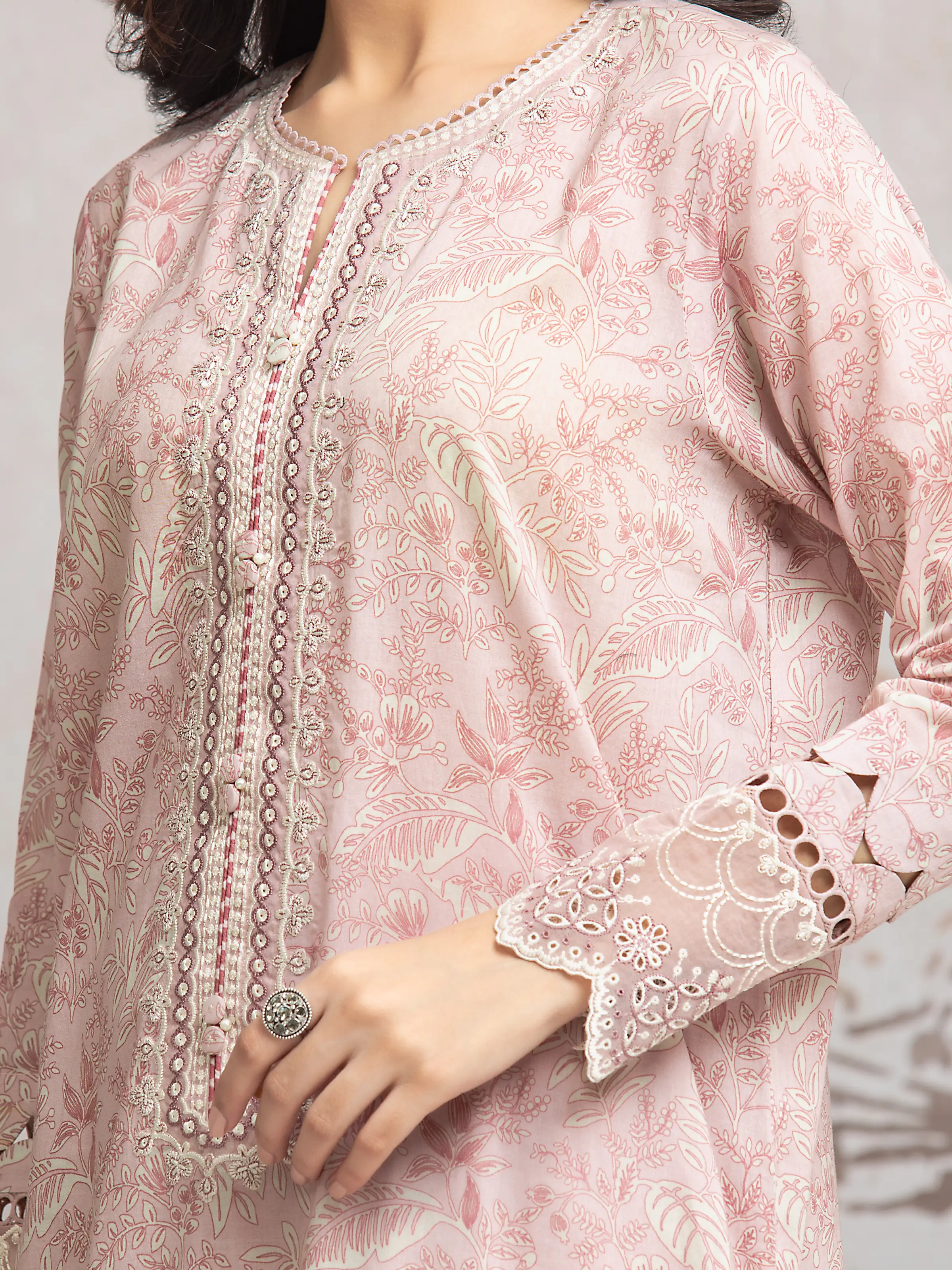 Unstitched Embroidered Cambric Suit - EWU24V2-30030-3P - Image 2