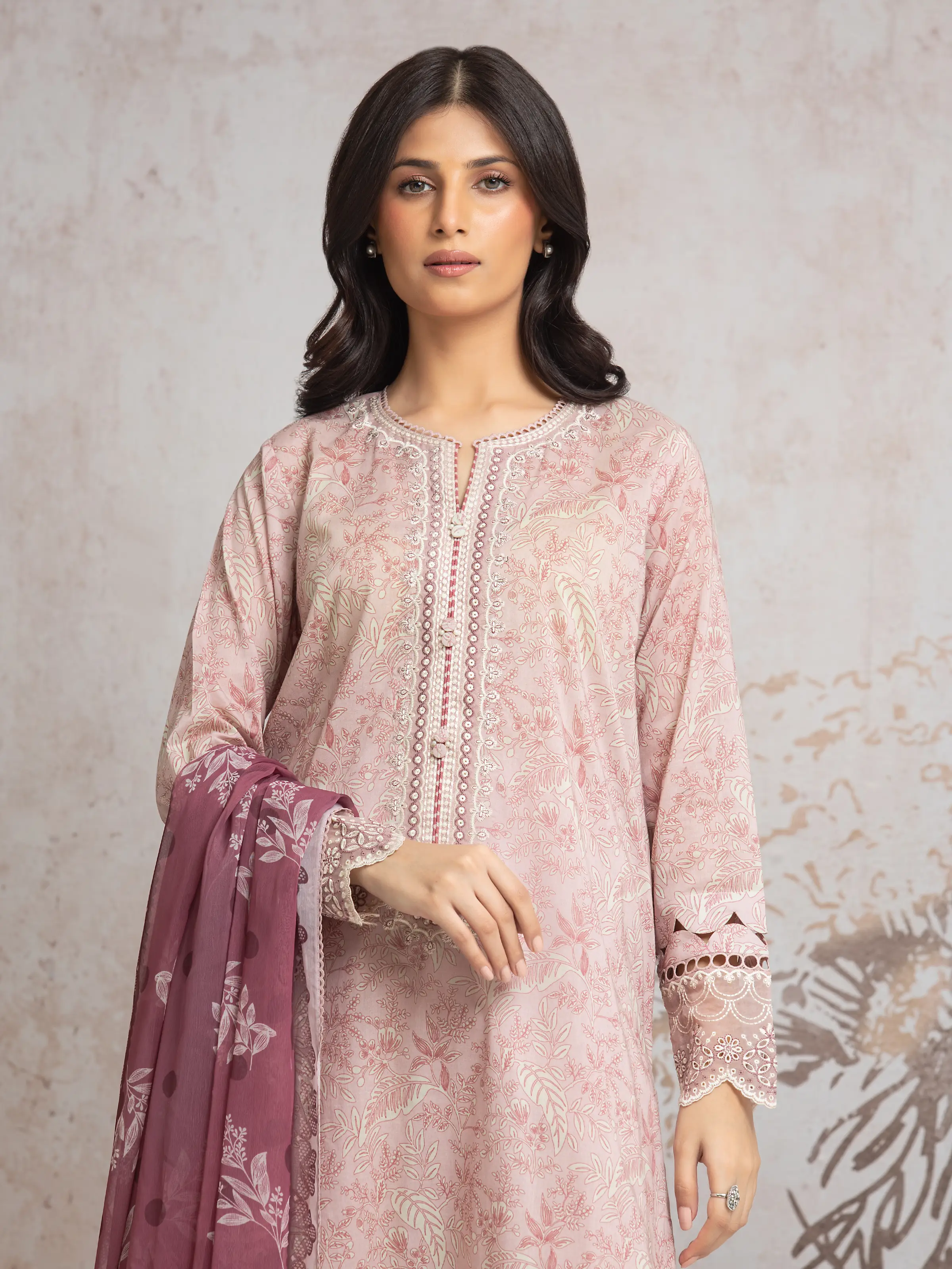 Unstitched Embroidered Cambric Suit - EWU24V2-30030-3P - Image 3
