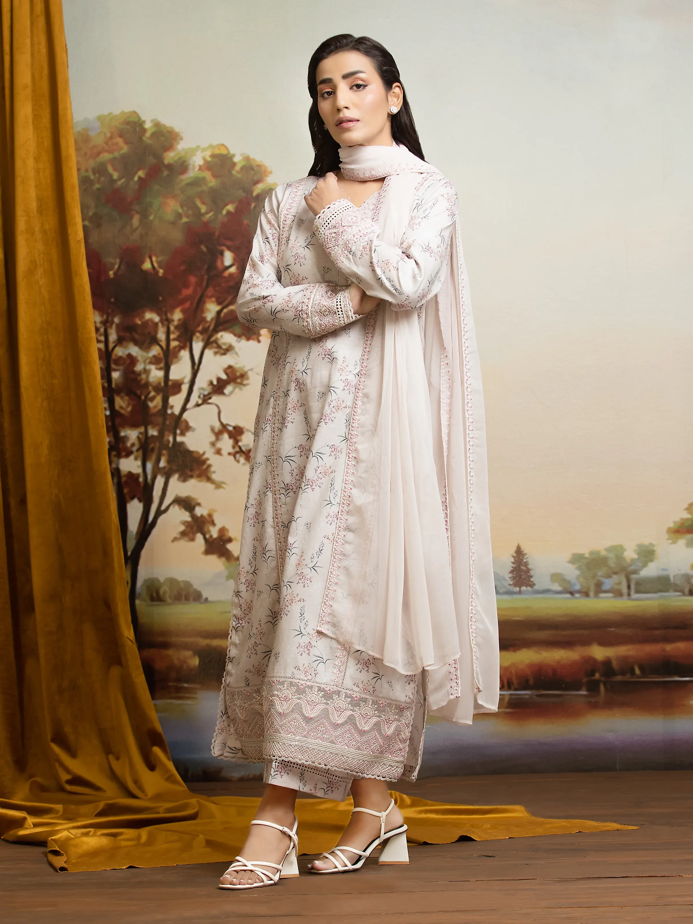Unstitched Embroidered Dobby Suit - EWU24V7-30176-3P - Image 2