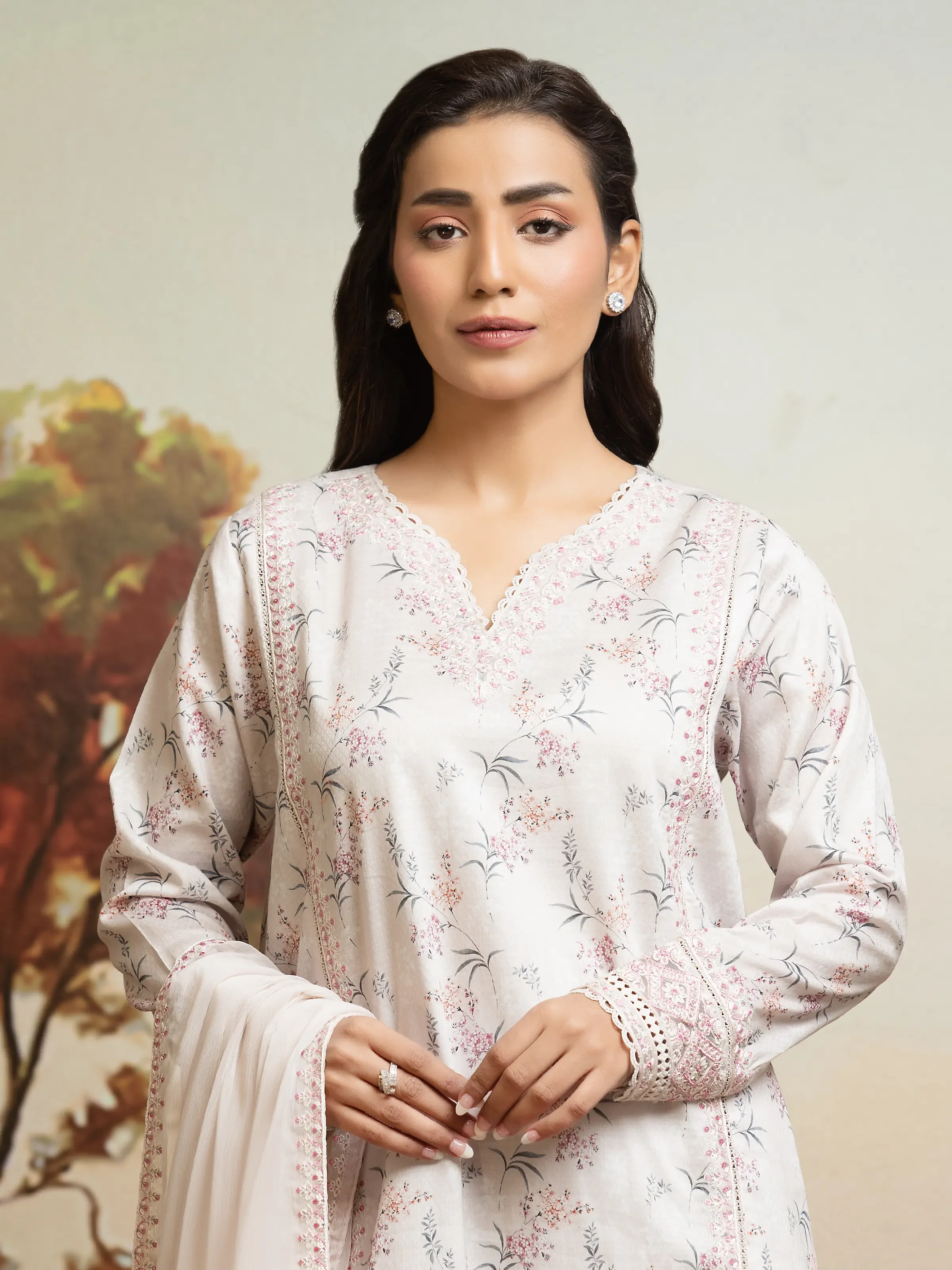 Unstitched Embroidered Dobby Suit - EWU24V7-30176-3P - Image 3