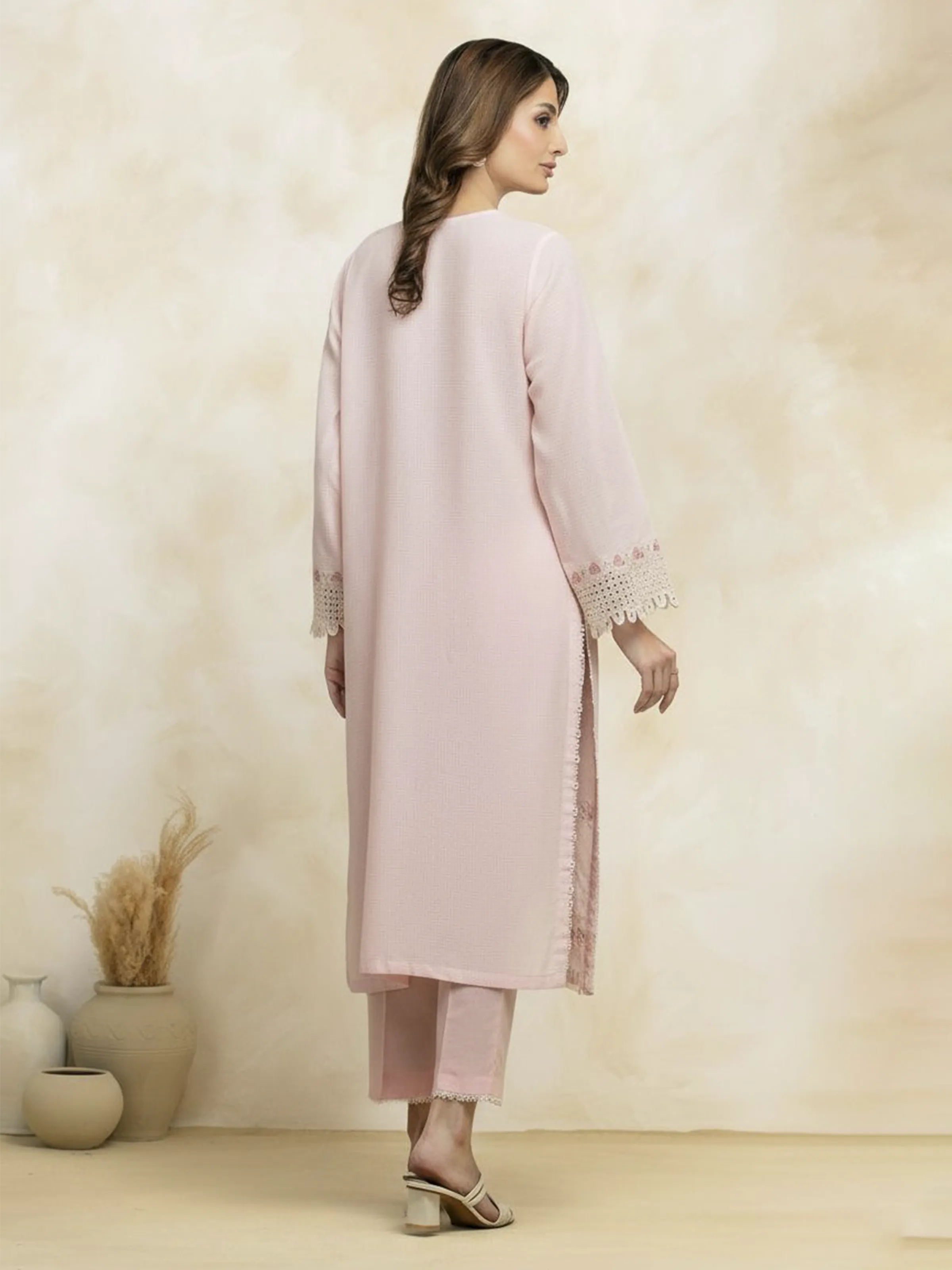 Unstitched Embroidered Lawn Shirt - EWU5V1-31236S - Image 4