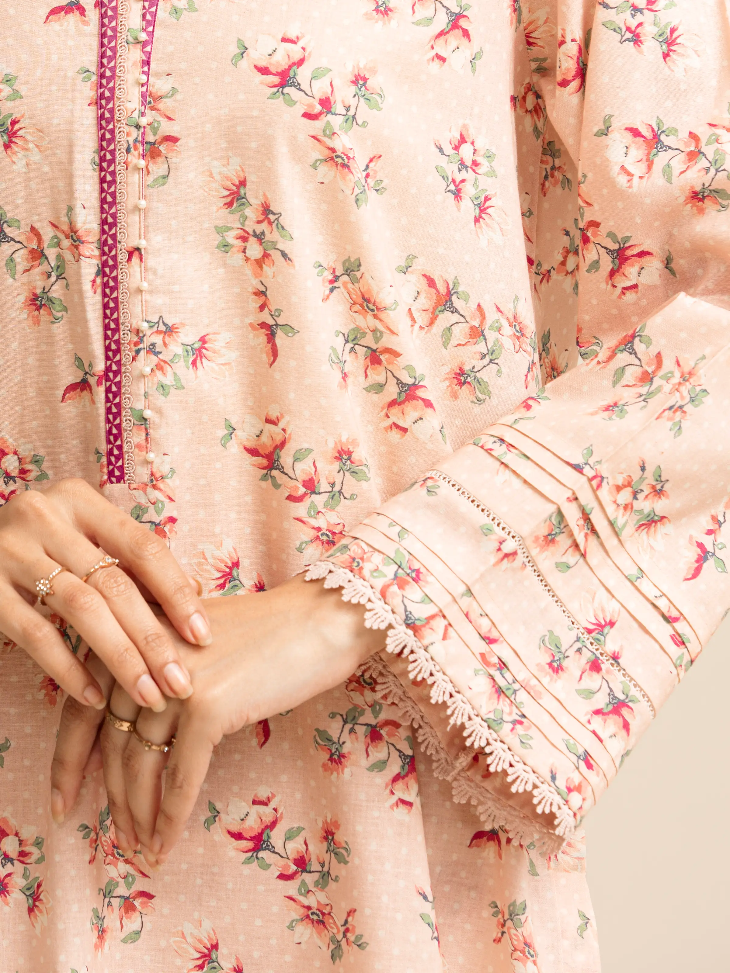Unstitched Printed Lawn Shirt Trouser - EWU5A1-35606ST - Image 5