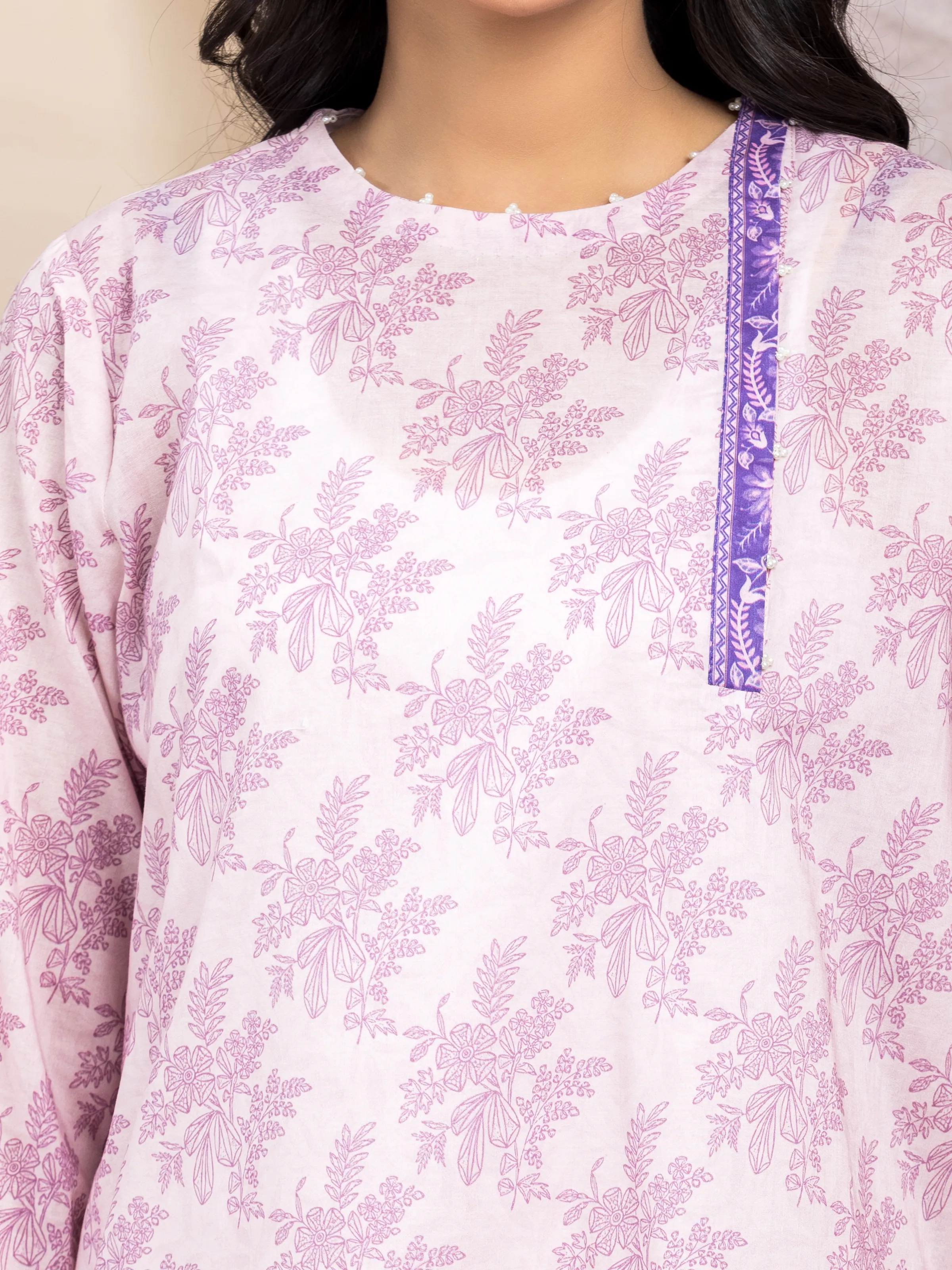 Unstitched Printed Lawn Suit - EWU5A1-35024-3P - Image 3
