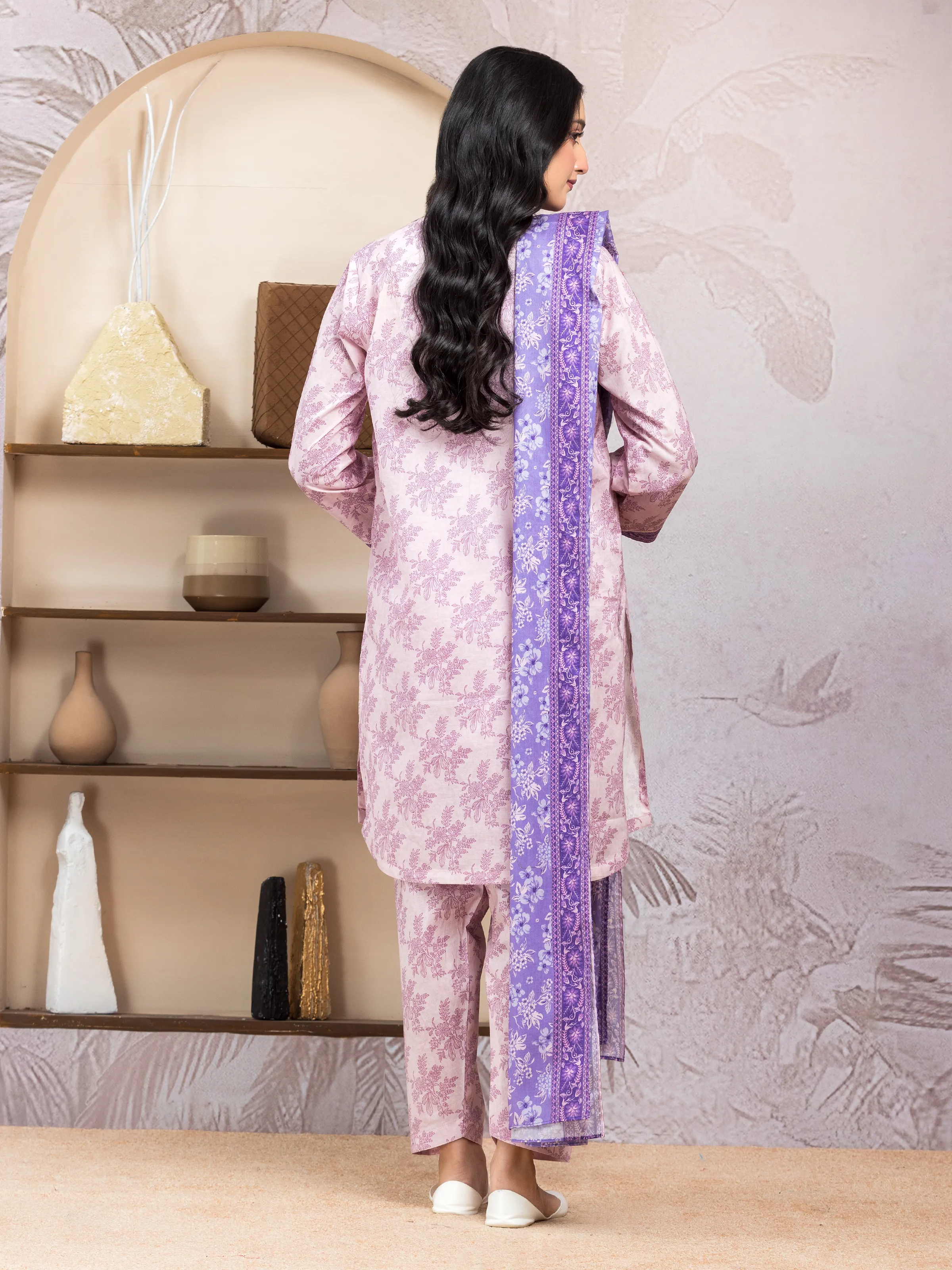 Unstitched Printed Lawn Suit - EWU5A1-35024-3P - Image 4