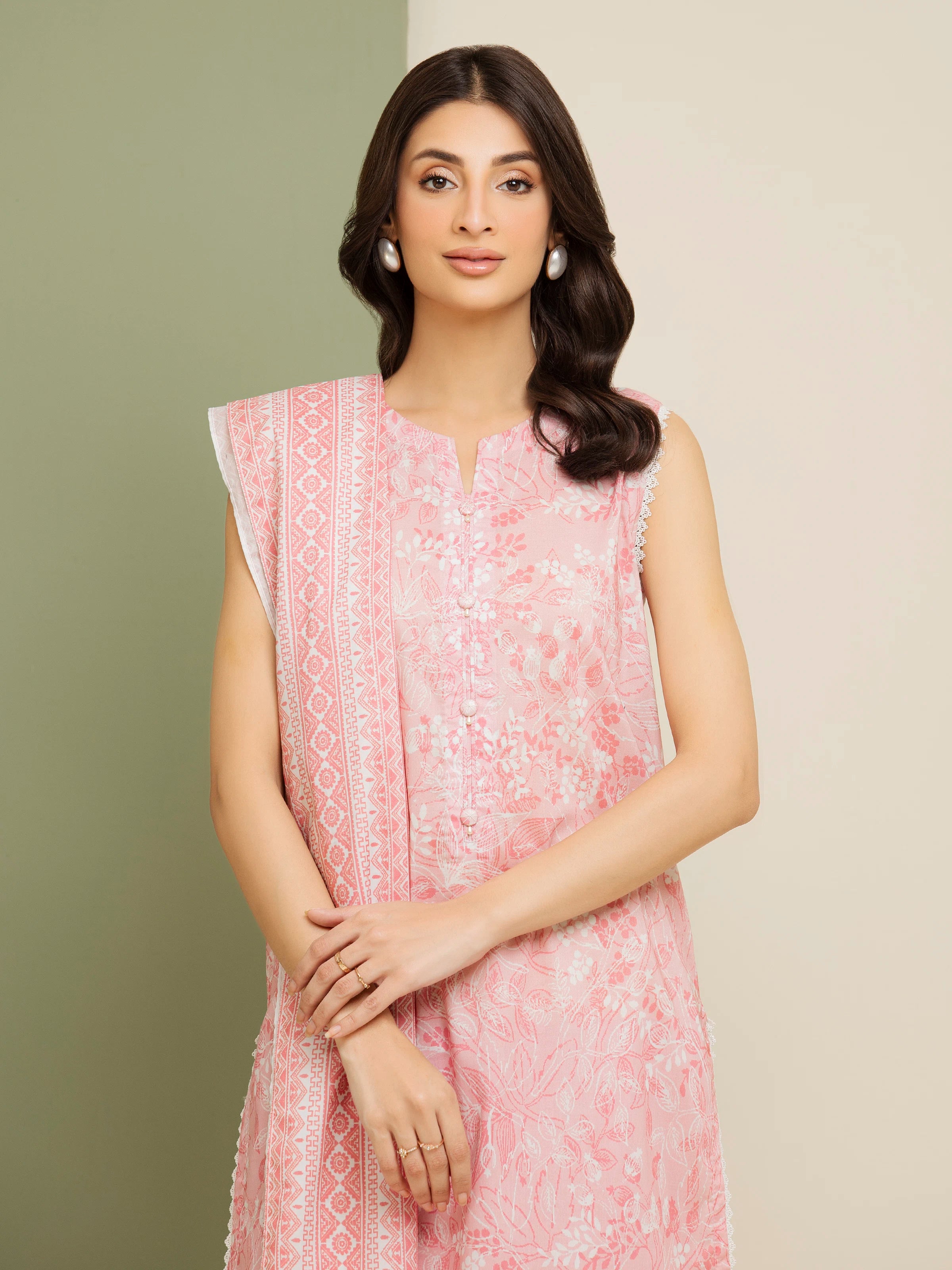 Unstitched Printed Lawn Suit - EWU5A1-35099-3P - Image 4