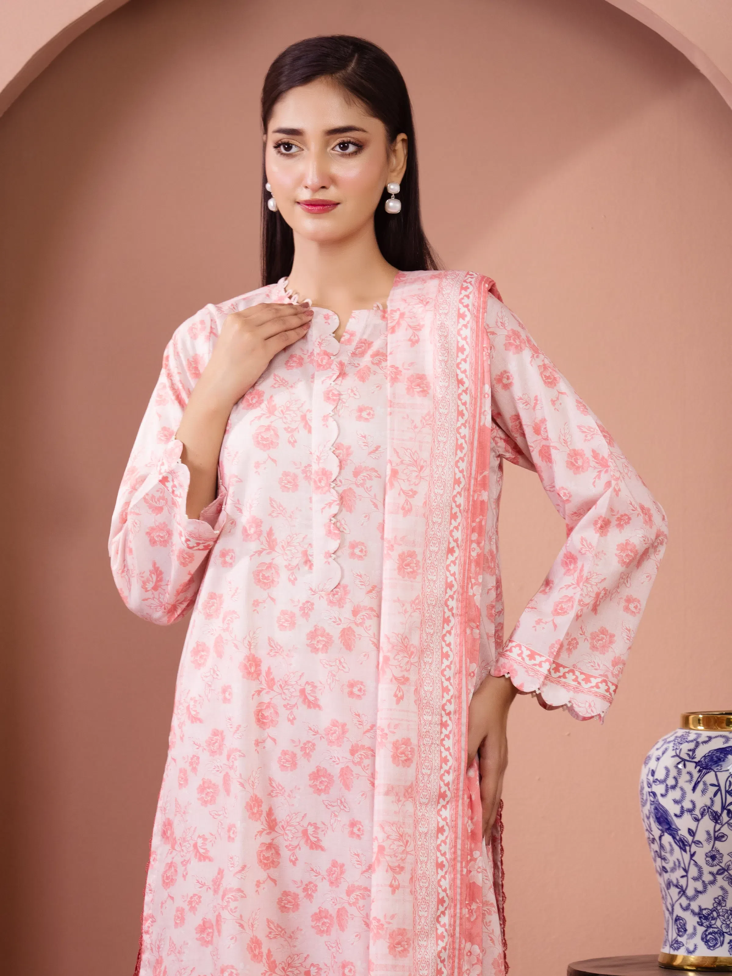 Unstitched Printed Lawn Suit - EWU5A1-35625-3P - Image 2