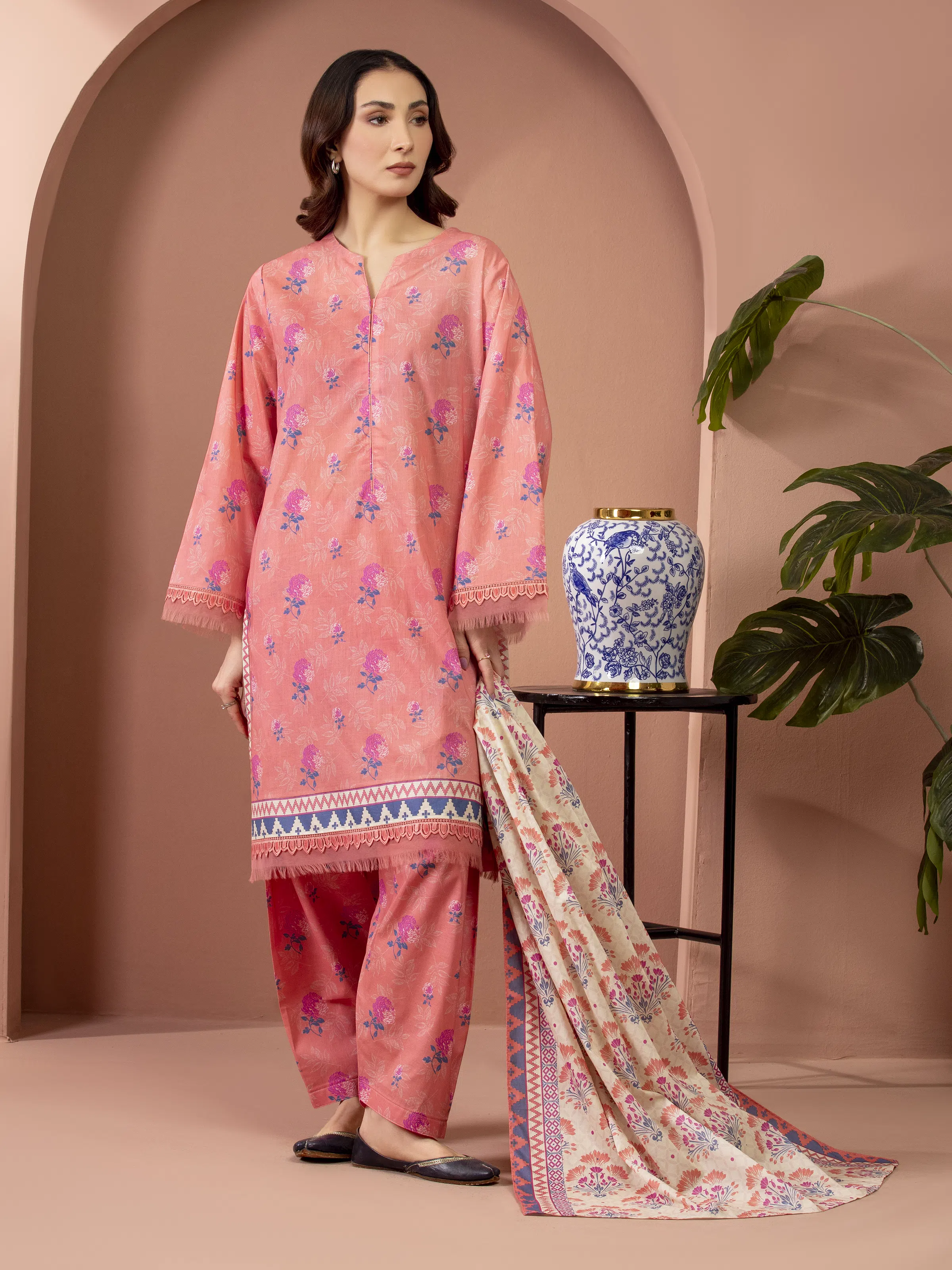 Unstitched Printed Lawn Suit - EWU5A1-35664-3P