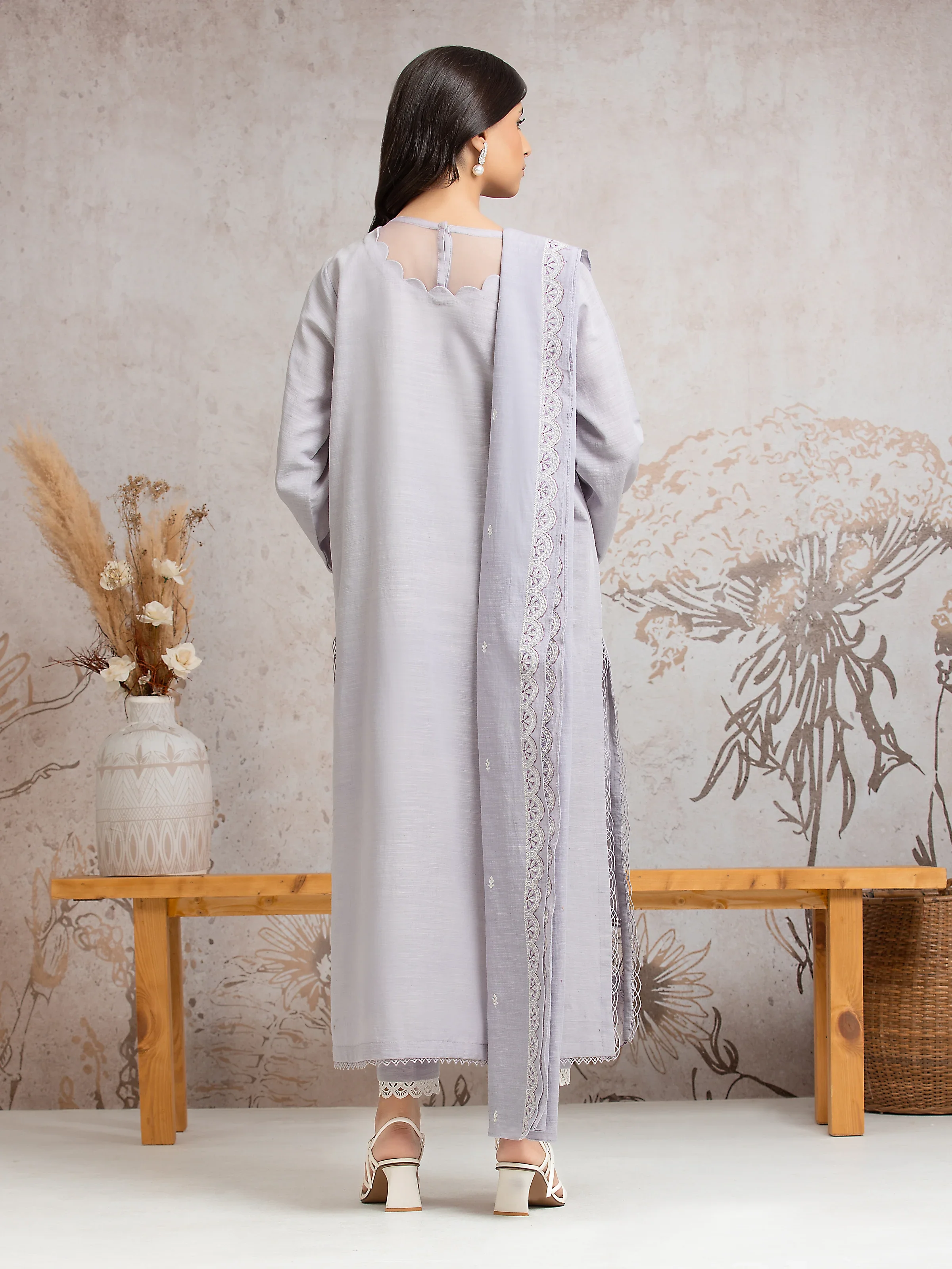 Unstitched Embroidered Marina Twill Suit - EWU24V14-30202-3P - Image 2