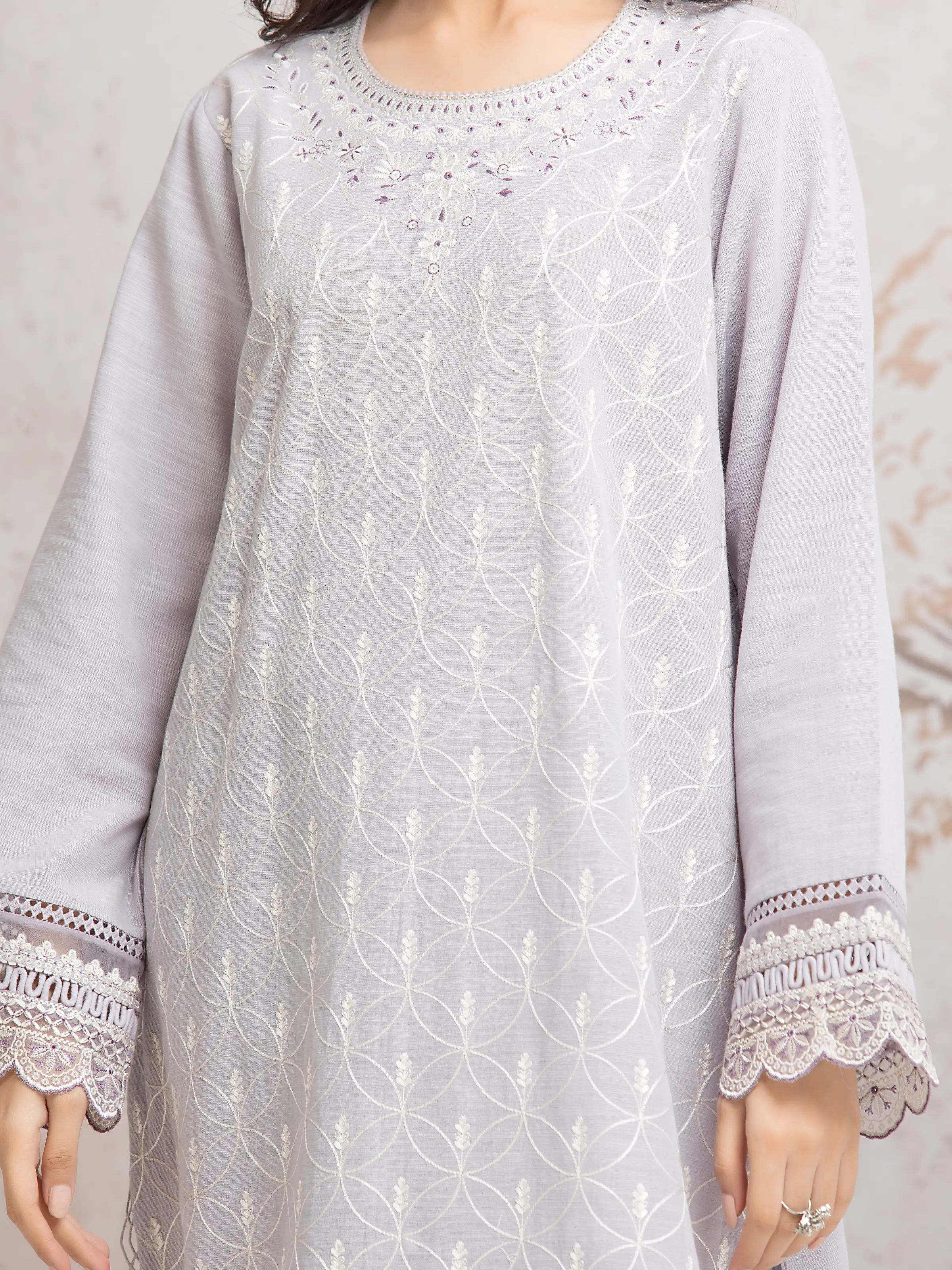 Unstitched Embroidered Marina Twill Suit - EWU24V14-30202-3P - Image 3