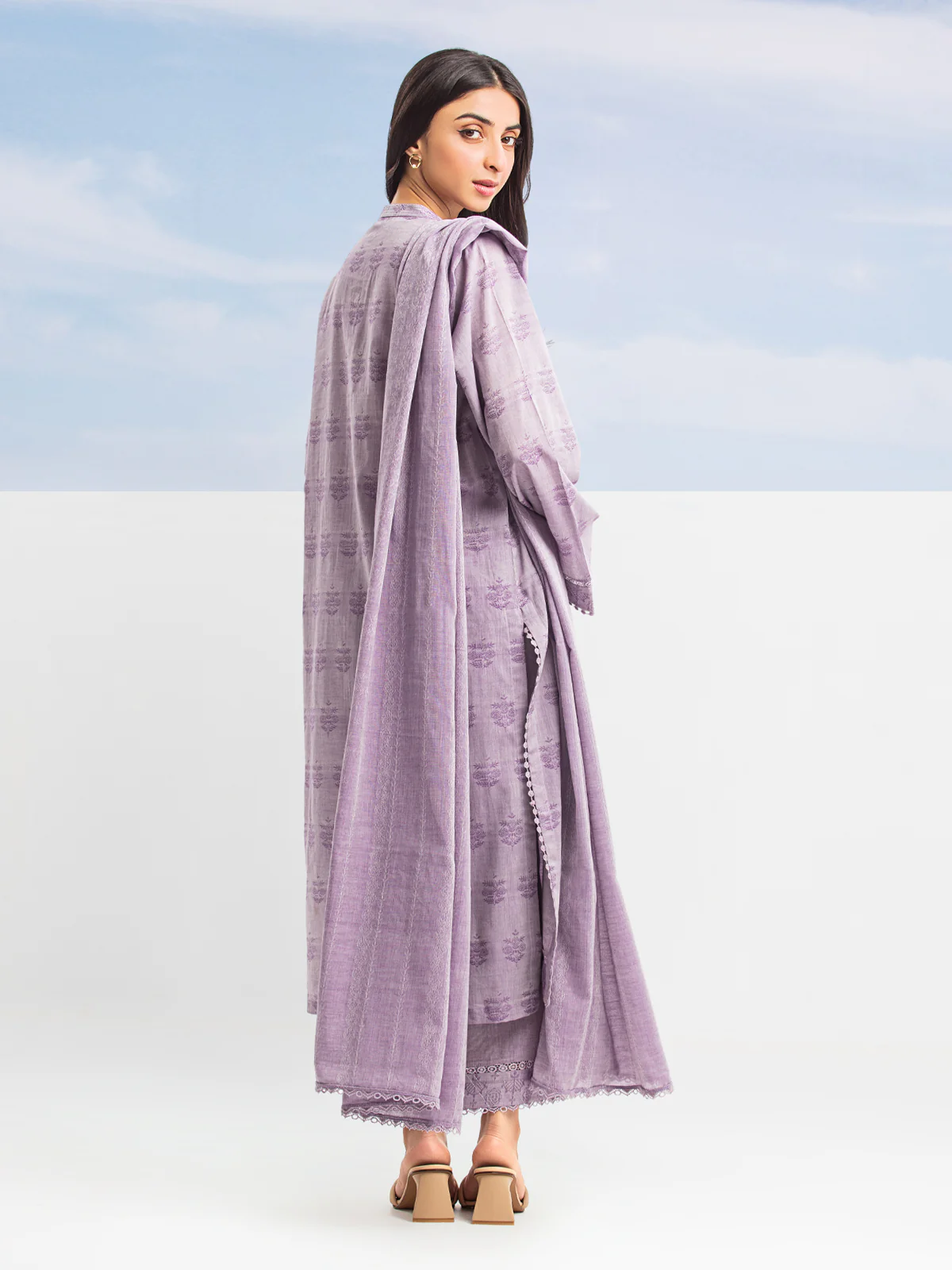 Unstitched Embroidered Jacquard Suit - EWU24V3-28789-3P - Image 6