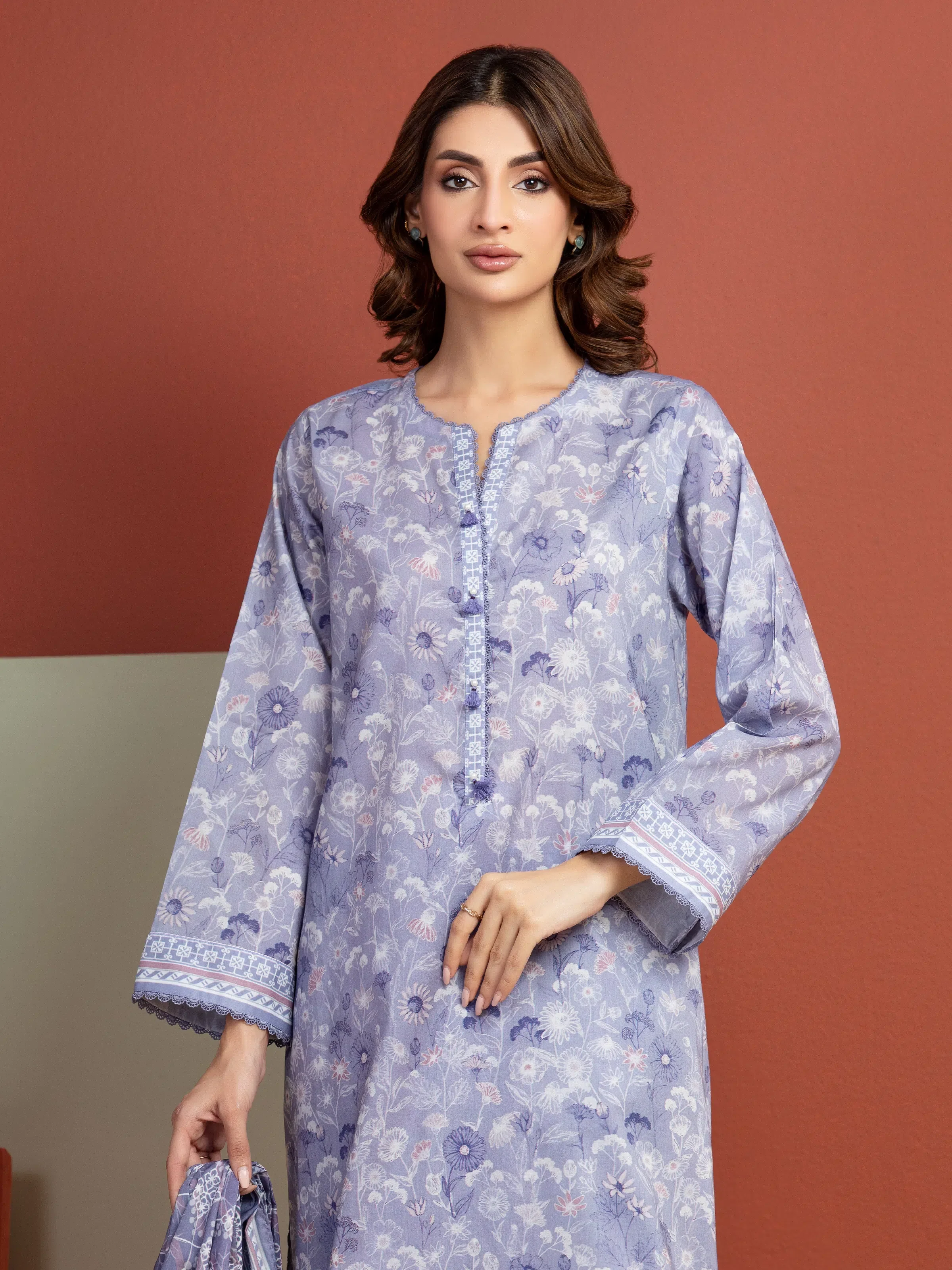Unstitched Printed Lawn Suit - EWU5A1-35288-3P - Image 2