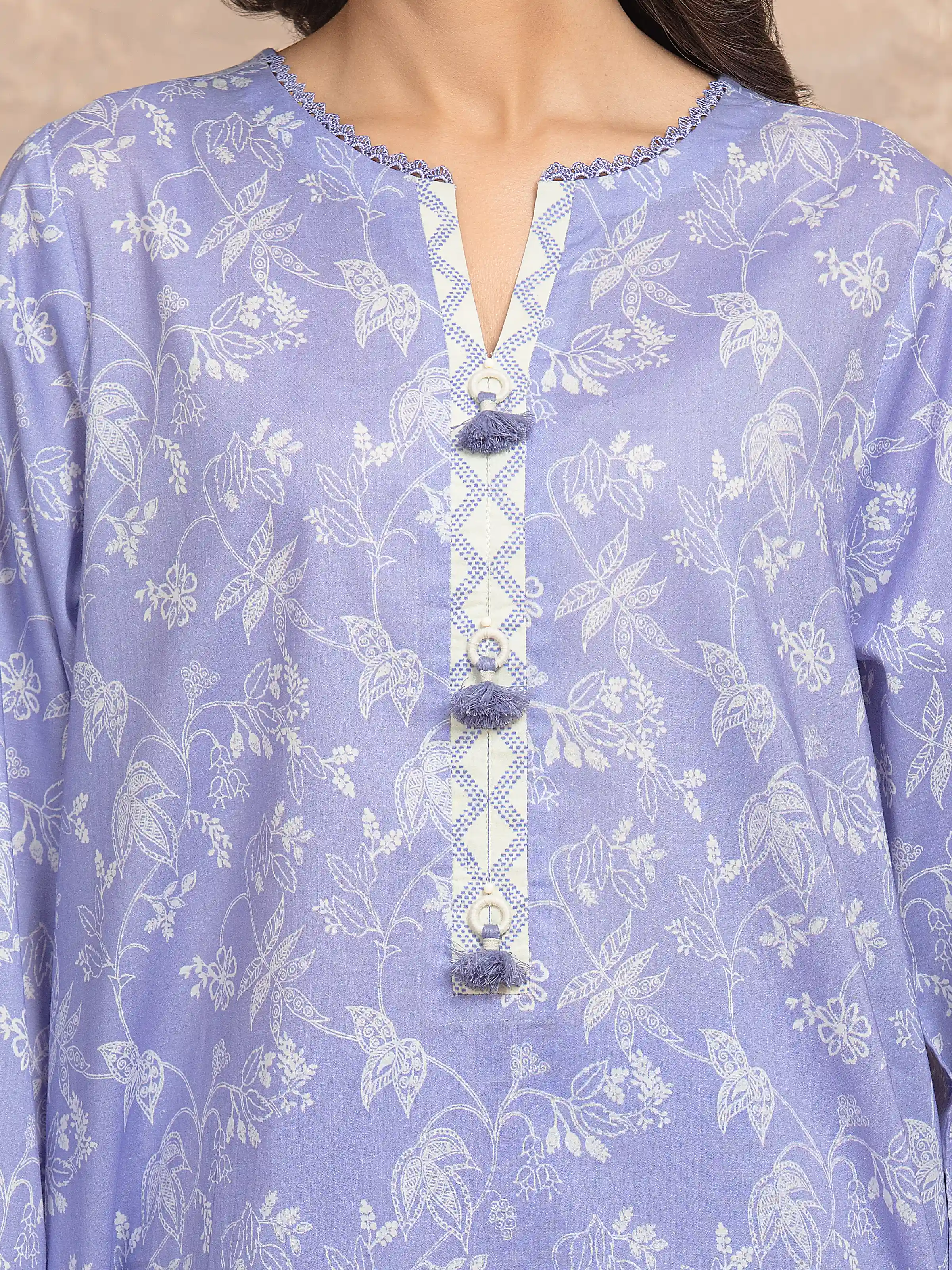 Unstitched Light Purple Printed Lawn Suit - EWU6A1-36515-3P - Image 3