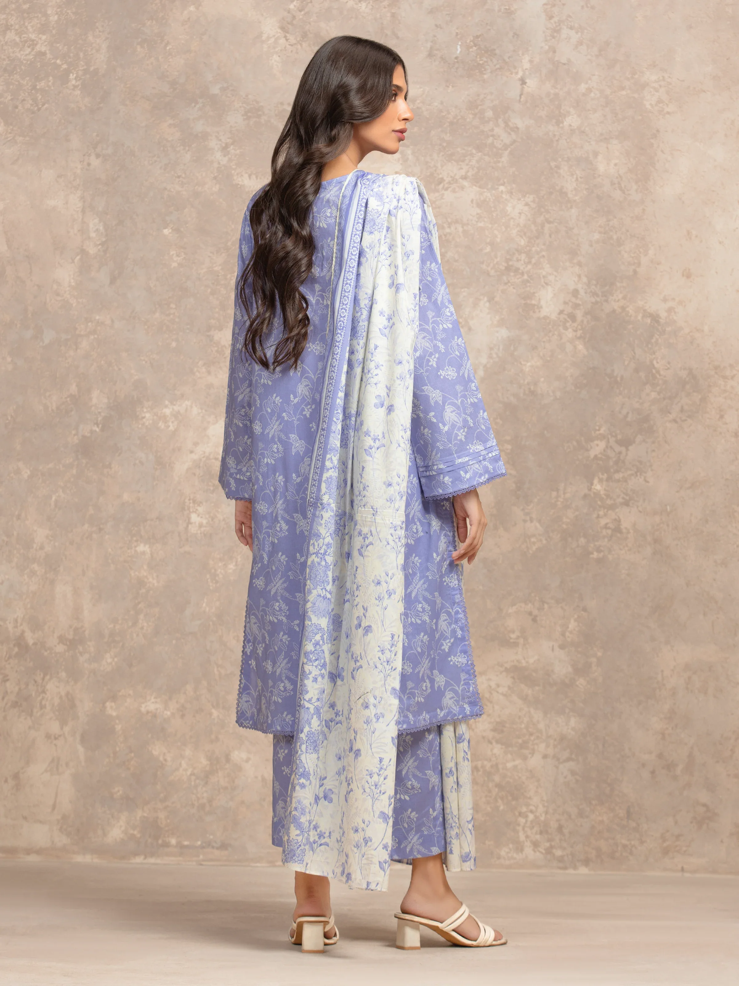 Unstitched Light Purple Printed Lawn Suit - EWU6A1-36515-3P - Image 5