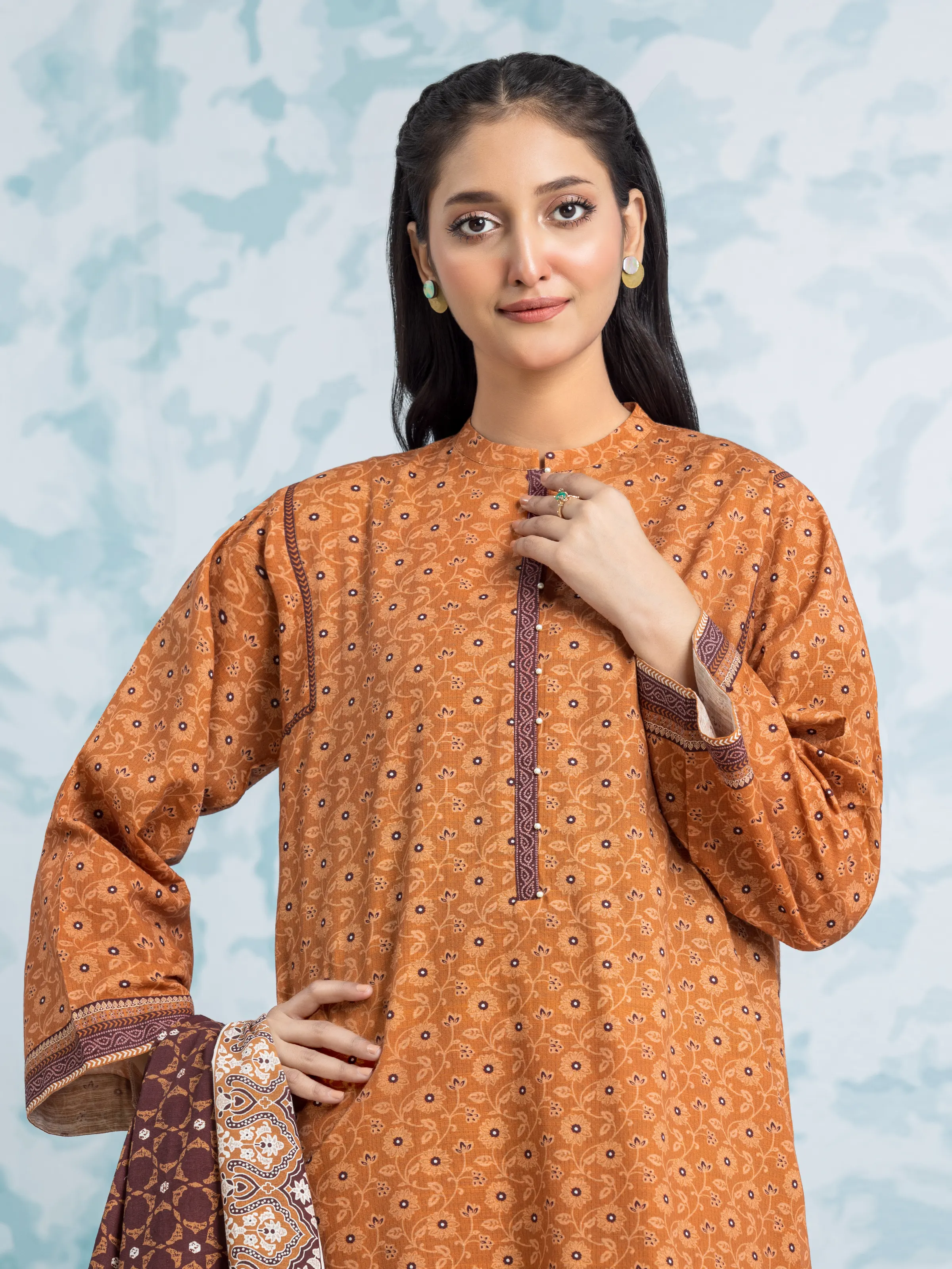 Unstitched Printed Khaddar Suit - EWU24A3-29318-3P - Image 4