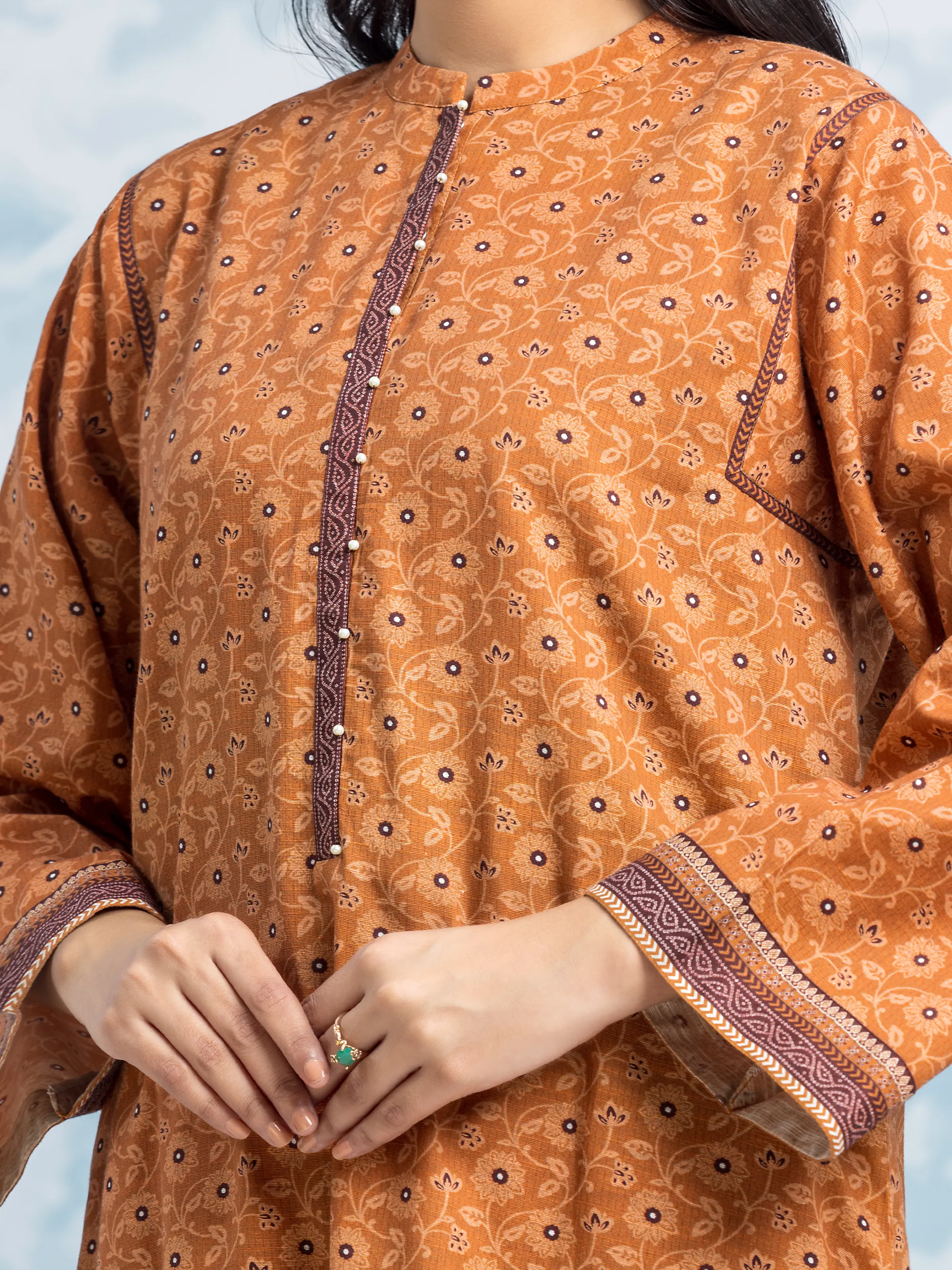 Unstitched Printed Khaddar Suit - EWU24A3-29318-3P - Image 5