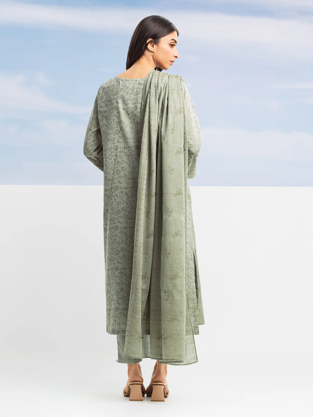 Unstitched Embroidered Jacquard Suit - EWU24V3-28785-3P - Image 3