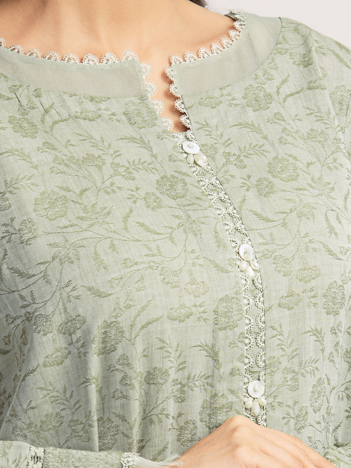 Unstitched Embroidered Jacquard Suit - EWU24V3-28785-3P - Image 6