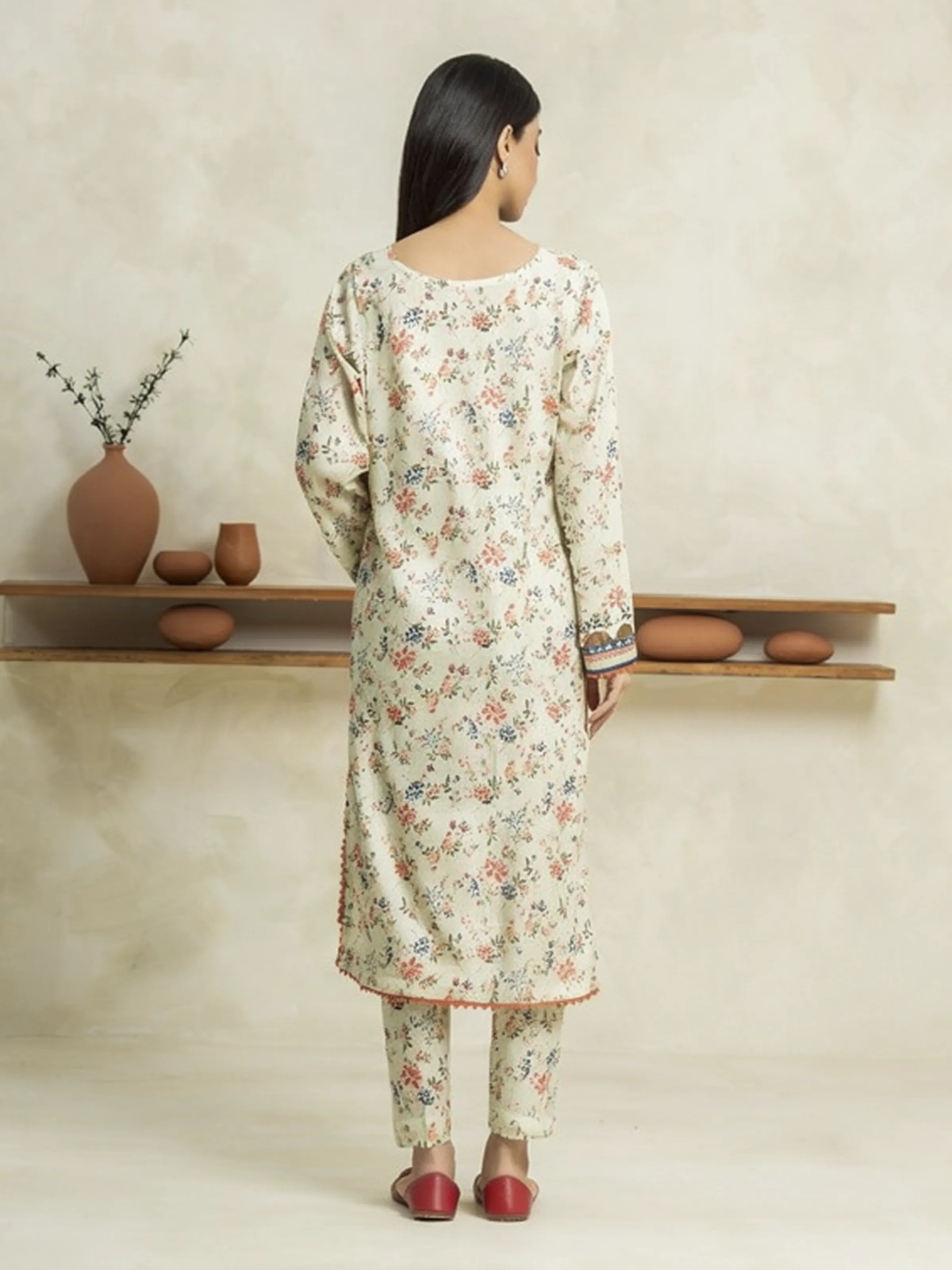Unstitched Printed Lawn Shirt Trouser - EWU24A1-29243ST - Image 4