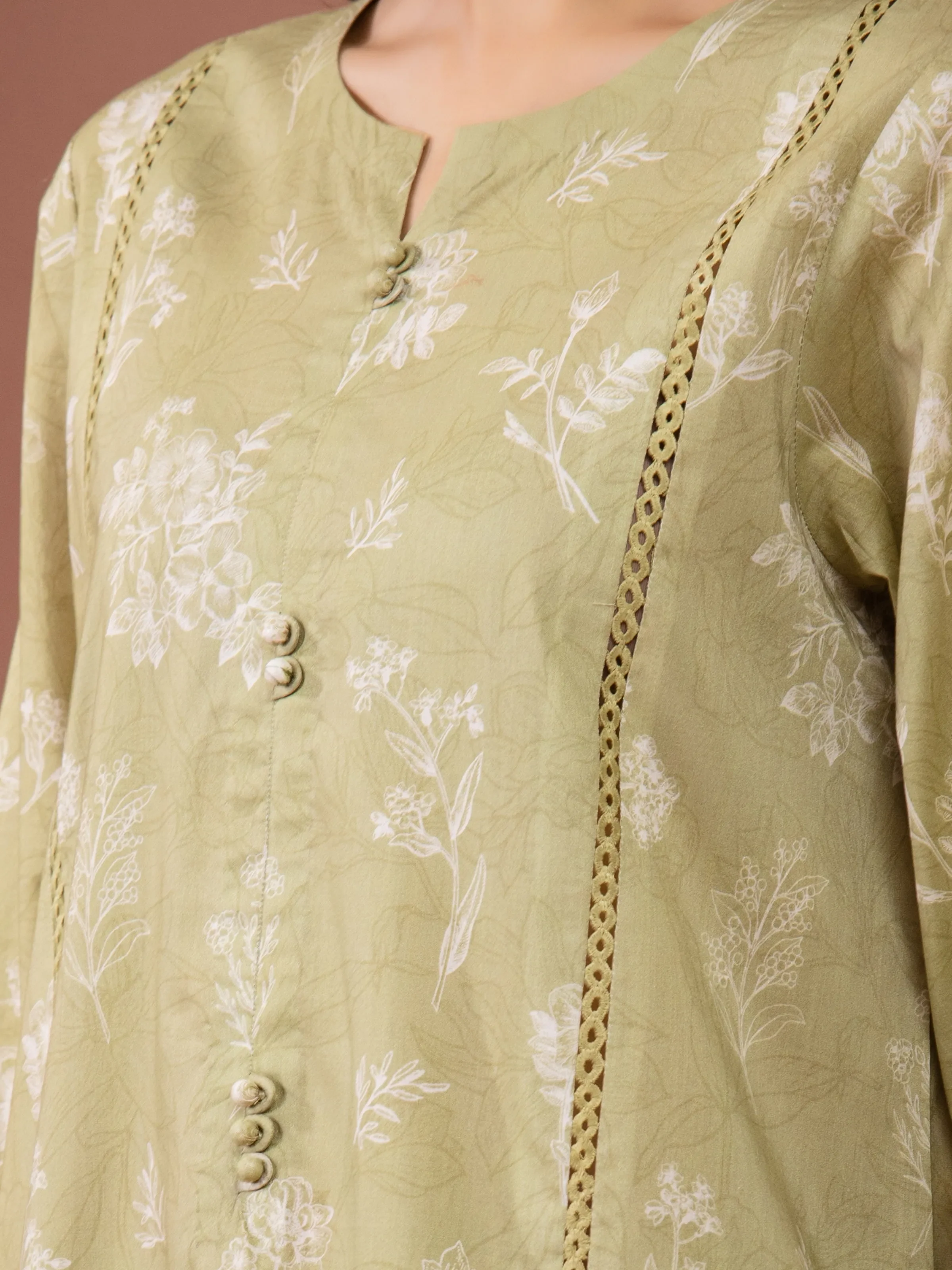 Unstitched Light Sage Printed Lawn Suit - EWU6A1-36512-3P - Image 4
