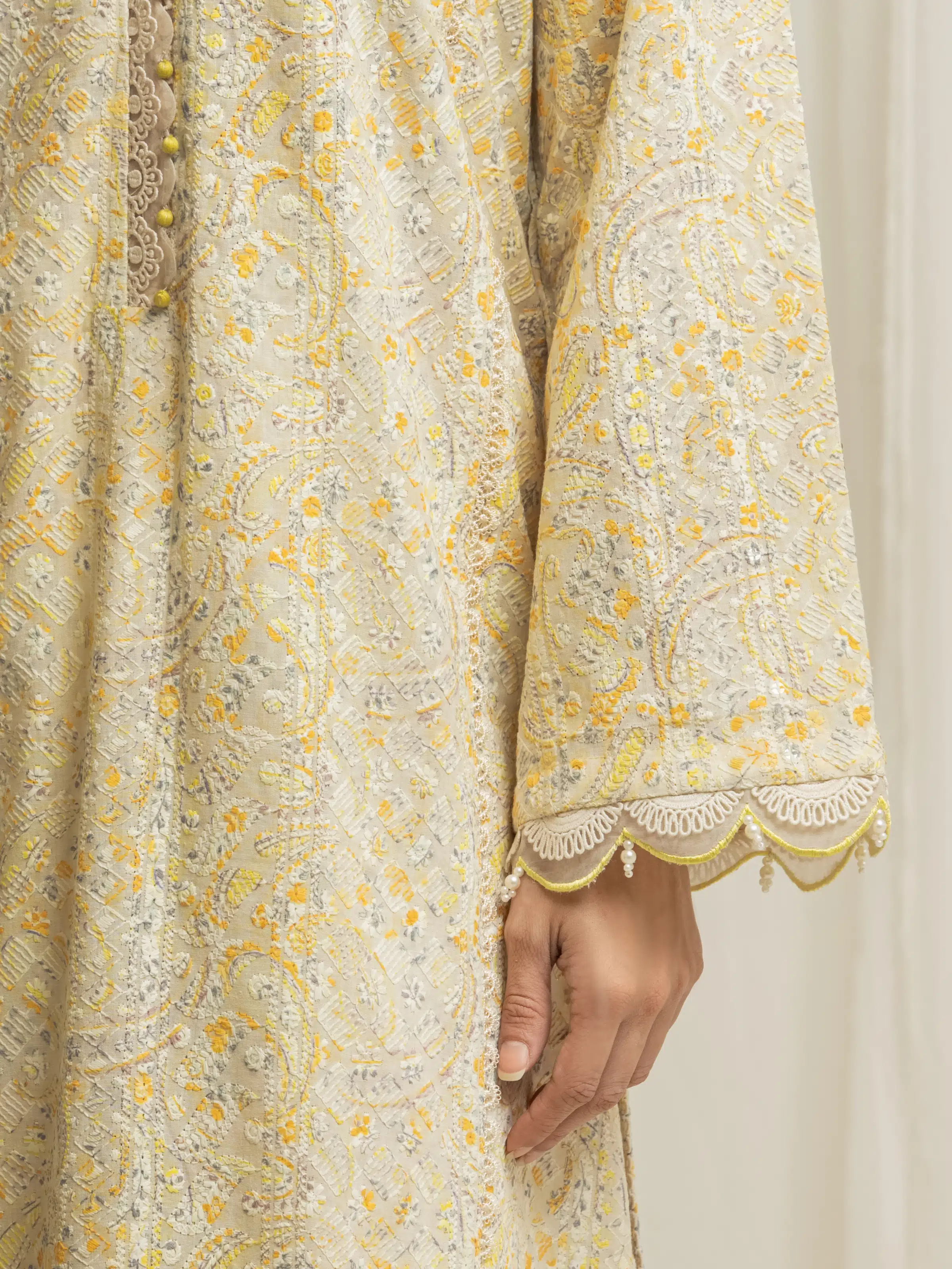 Unstitched Embroidered Cambric Suit - EWU6V2-33502-3P - Image 3