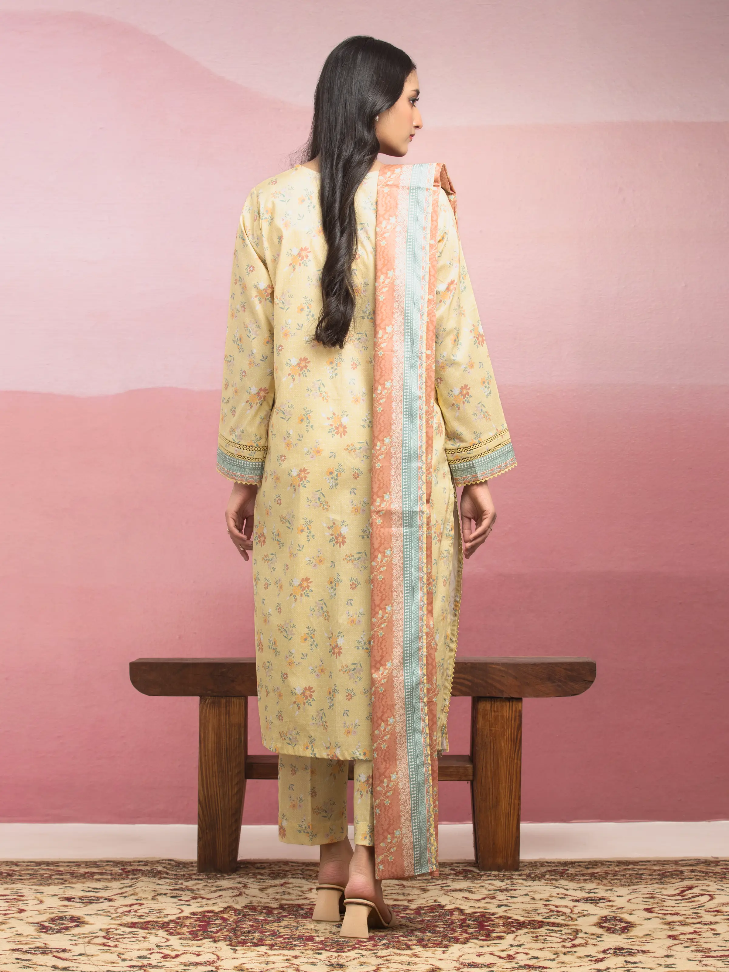 Unstitched Printed Lawn Suit - EWU5A1-35065-3P - Image 2
