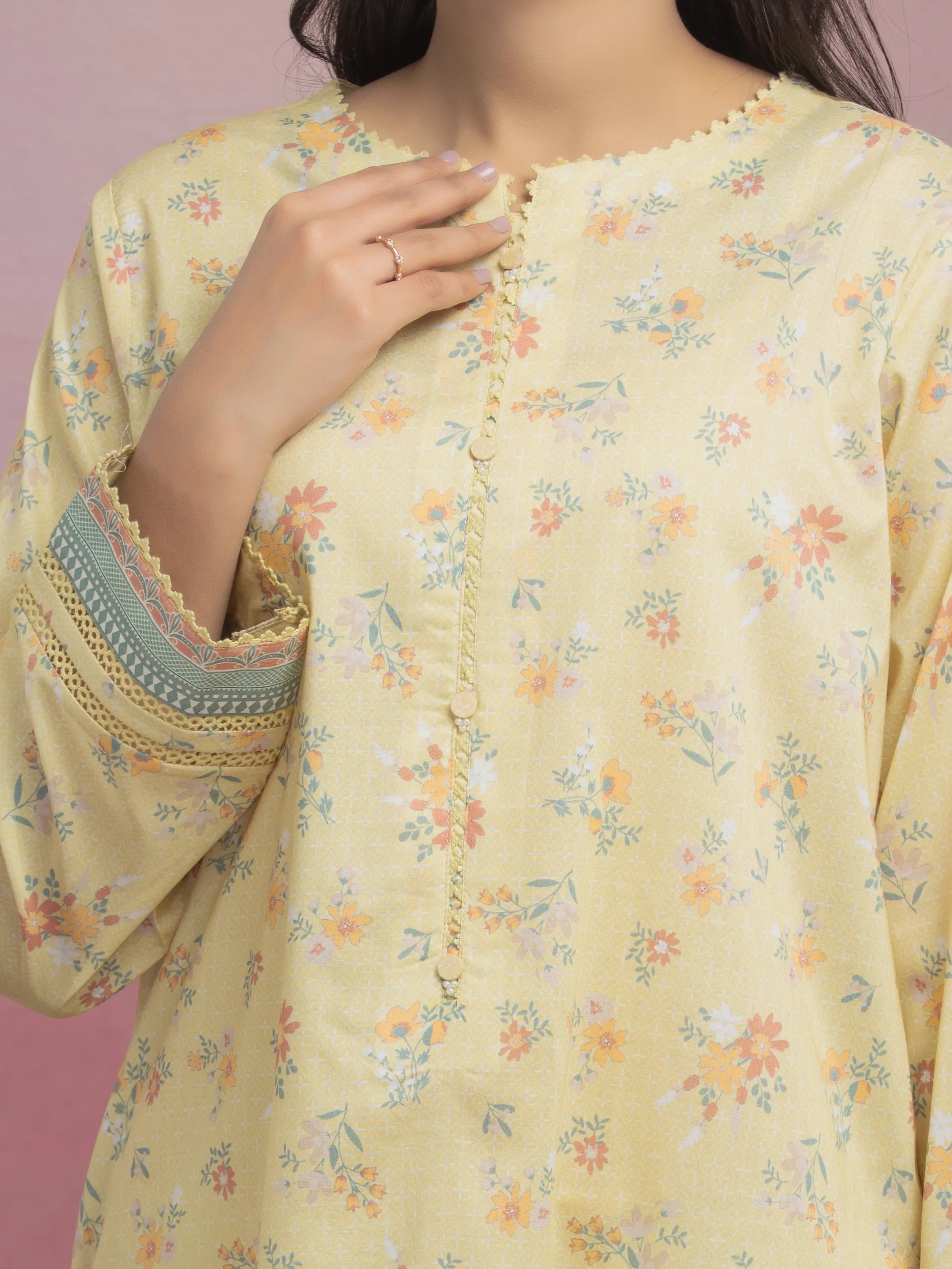 Unstitched Printed Lawn Suit - EWU5A1-35065-3P - Image 3