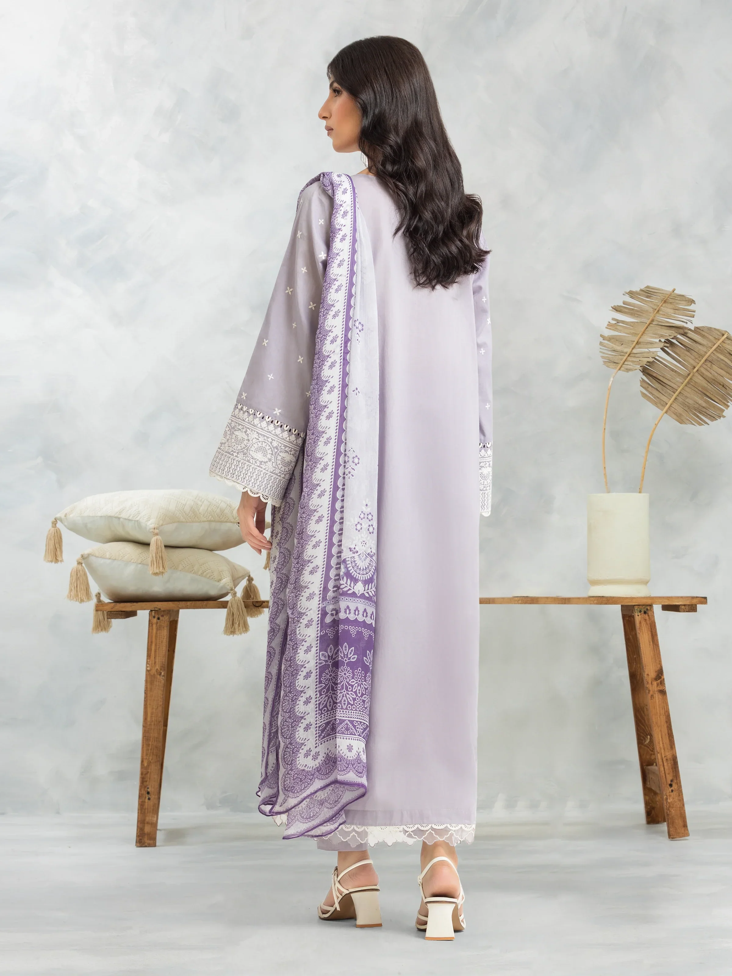 Unstitched Embroidered Cambric Shirt Trouser - EWU24V2-30150ST - Image 2