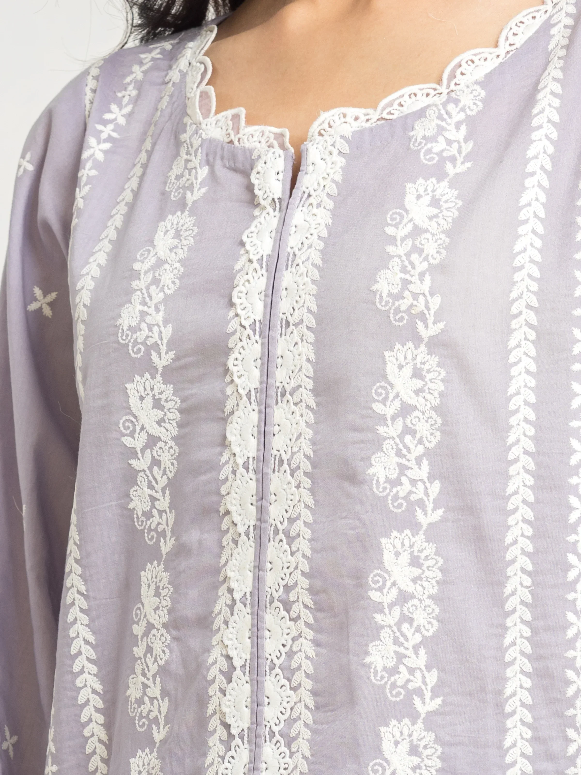 Unstitched Embroidered Cambric Shirt Trouser - EWU24V2-30150ST - Image 3