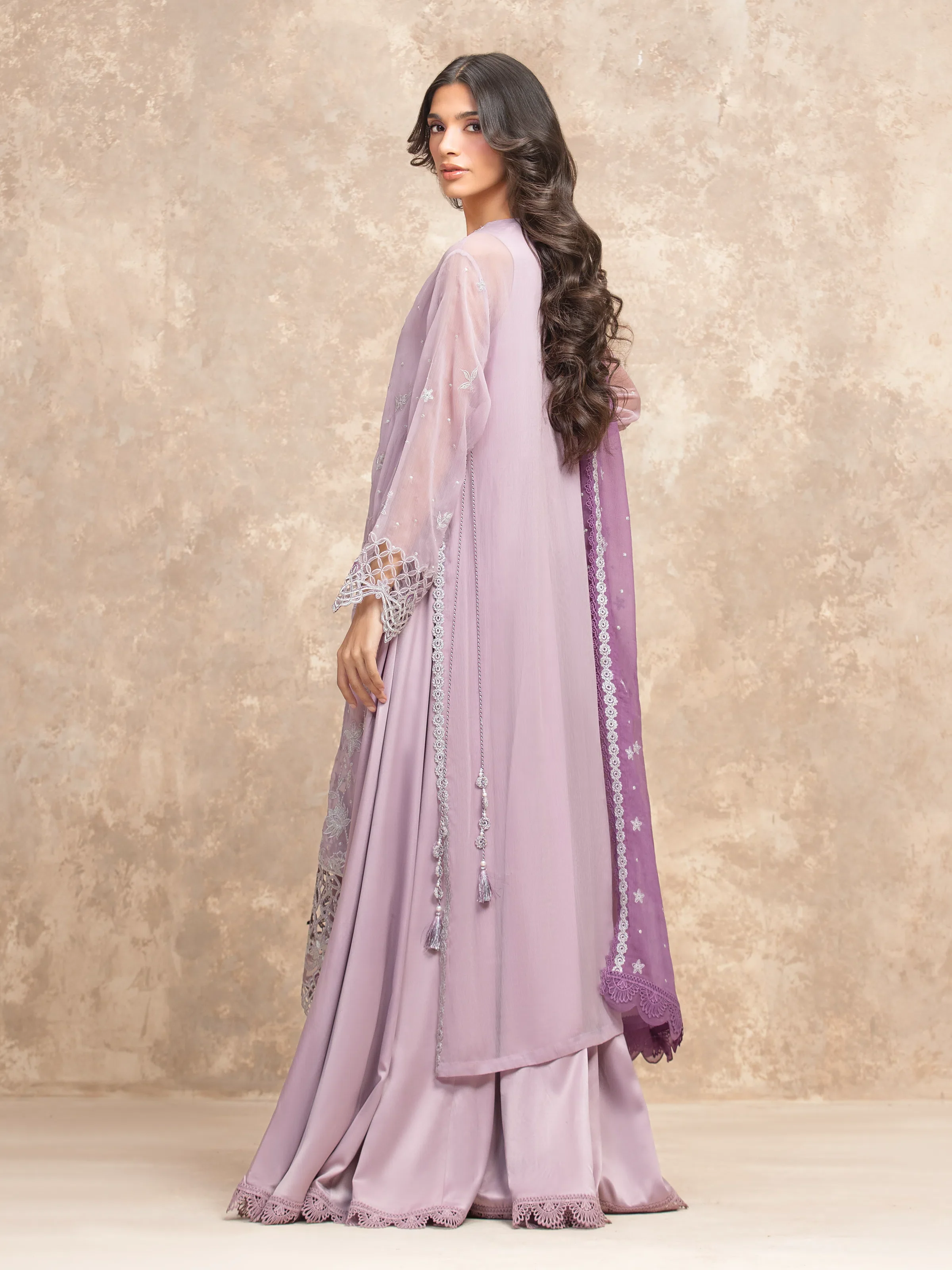Unstitched Embroidered Chiffon Suit - EWU5V5-31300-3P - Image 6