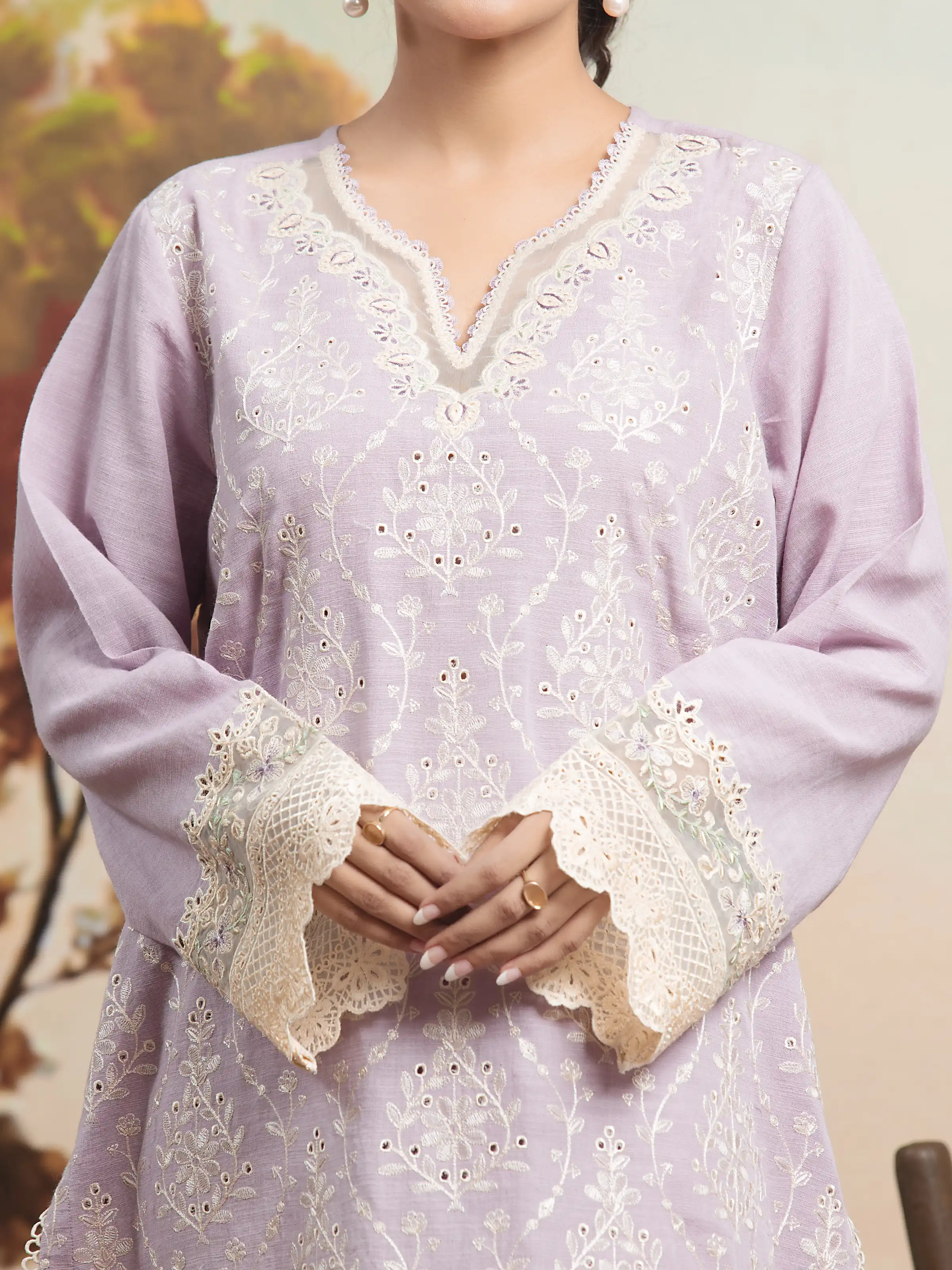 Unstitched Embroidered Khaddar Suit - EWU24V11-30208-3P - Image 4