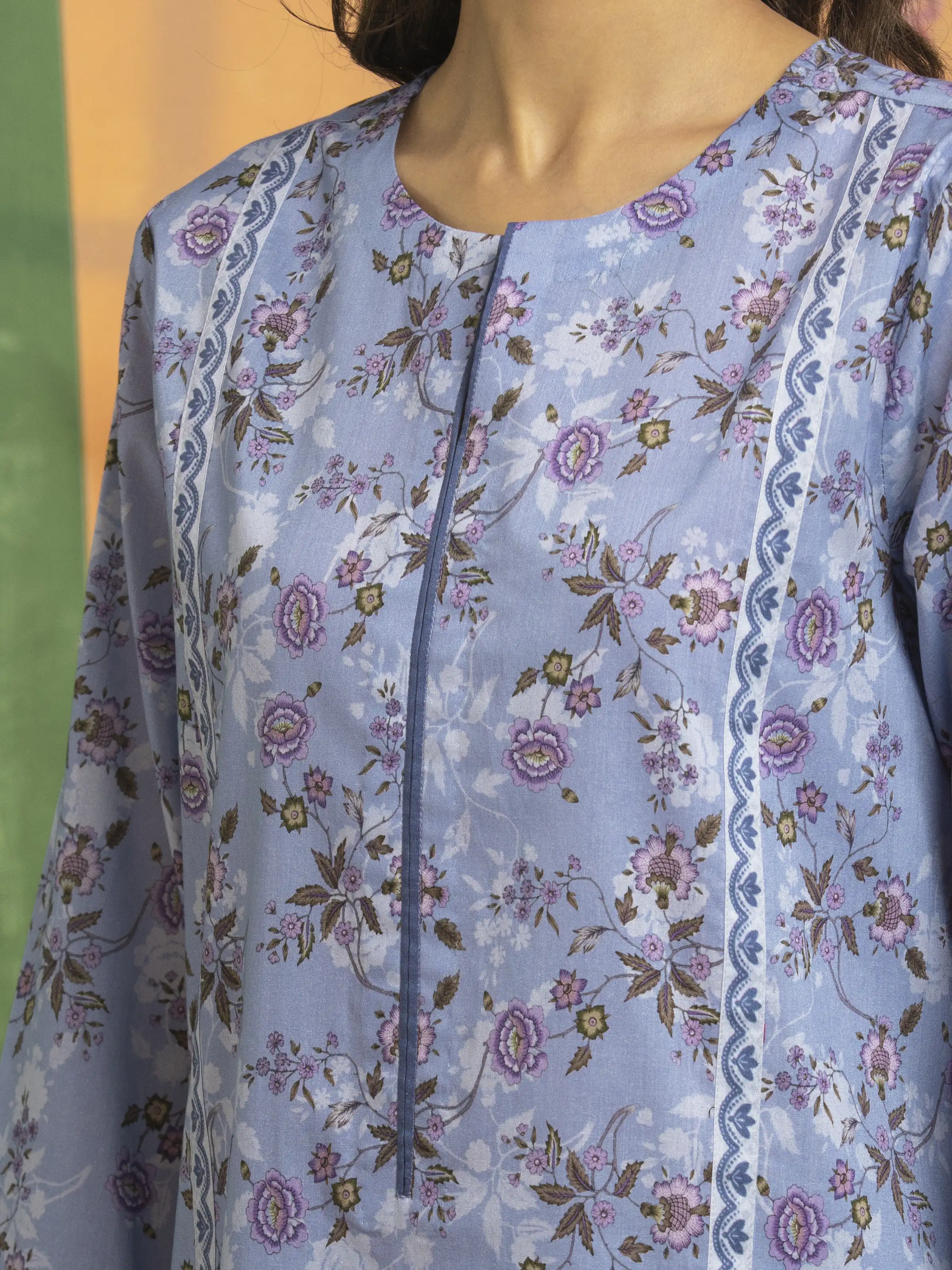 Unstitched Printed Lawn Suit - EWU5A1-35075-3P - Image 4