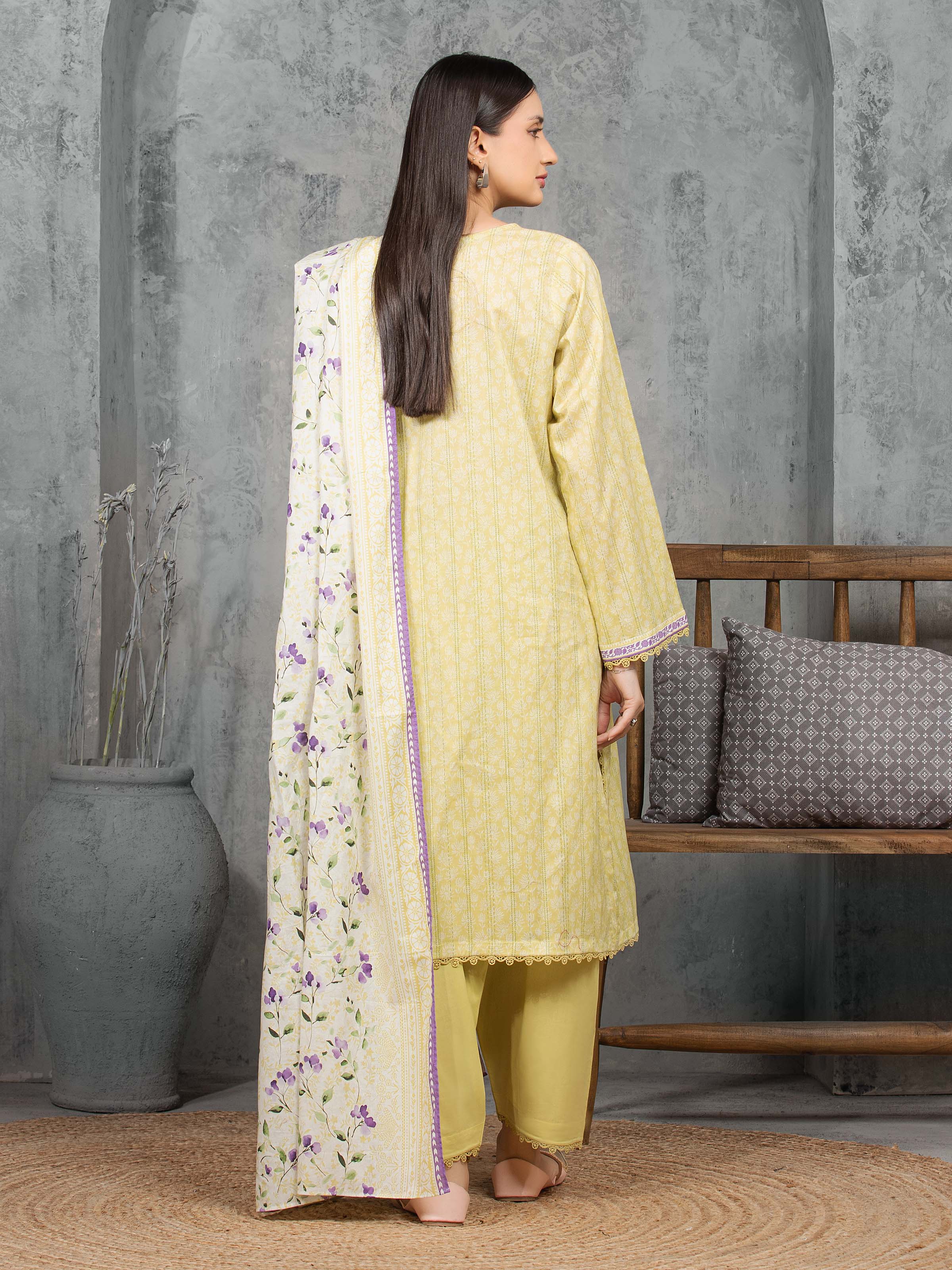 Unstitched Printed Cambric Suit - EWU5A2-35811-3P - Image 6