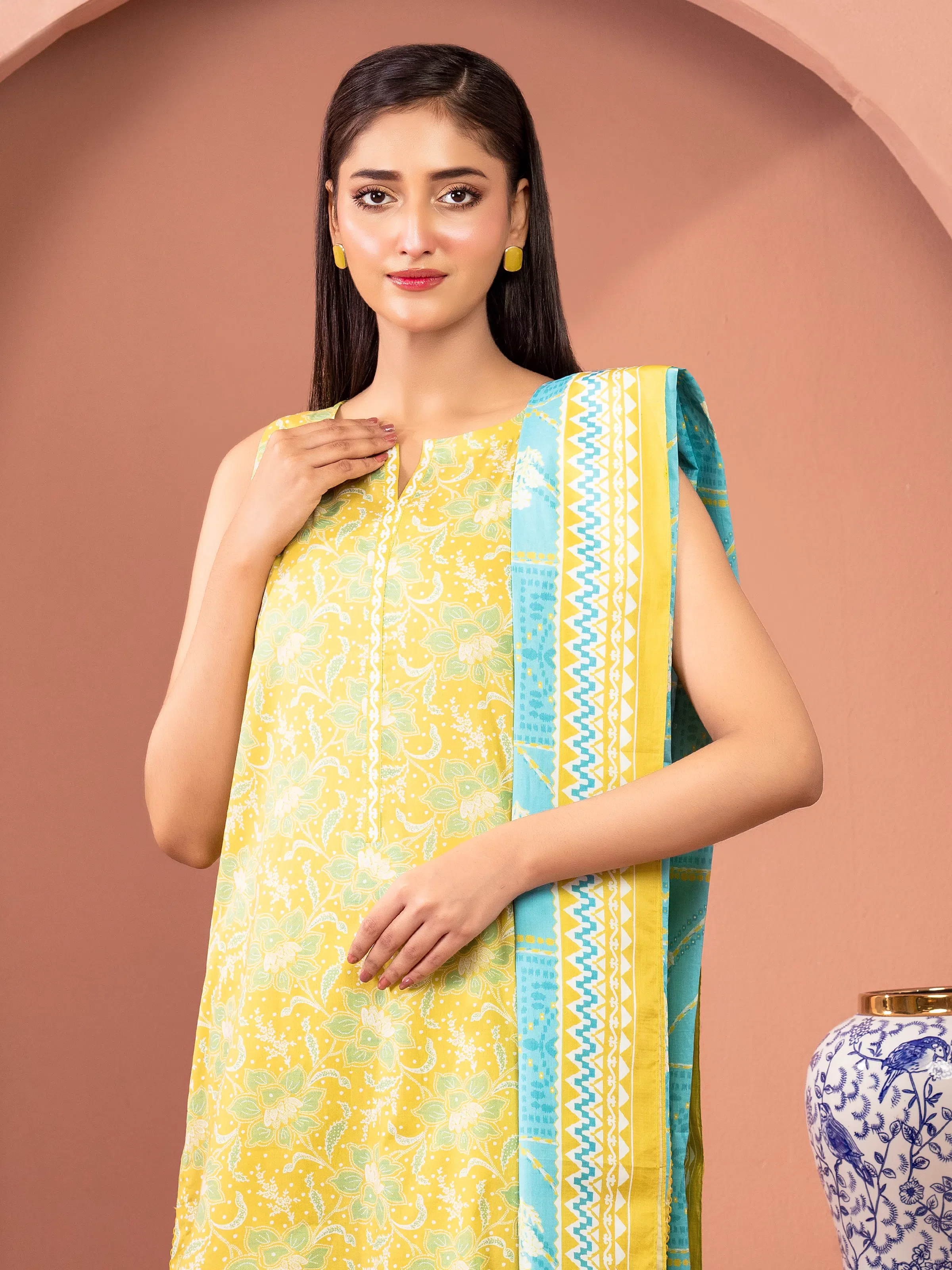 Unstitched Printed Lawn Suit - EWU5A1-35236-3P - Image 2