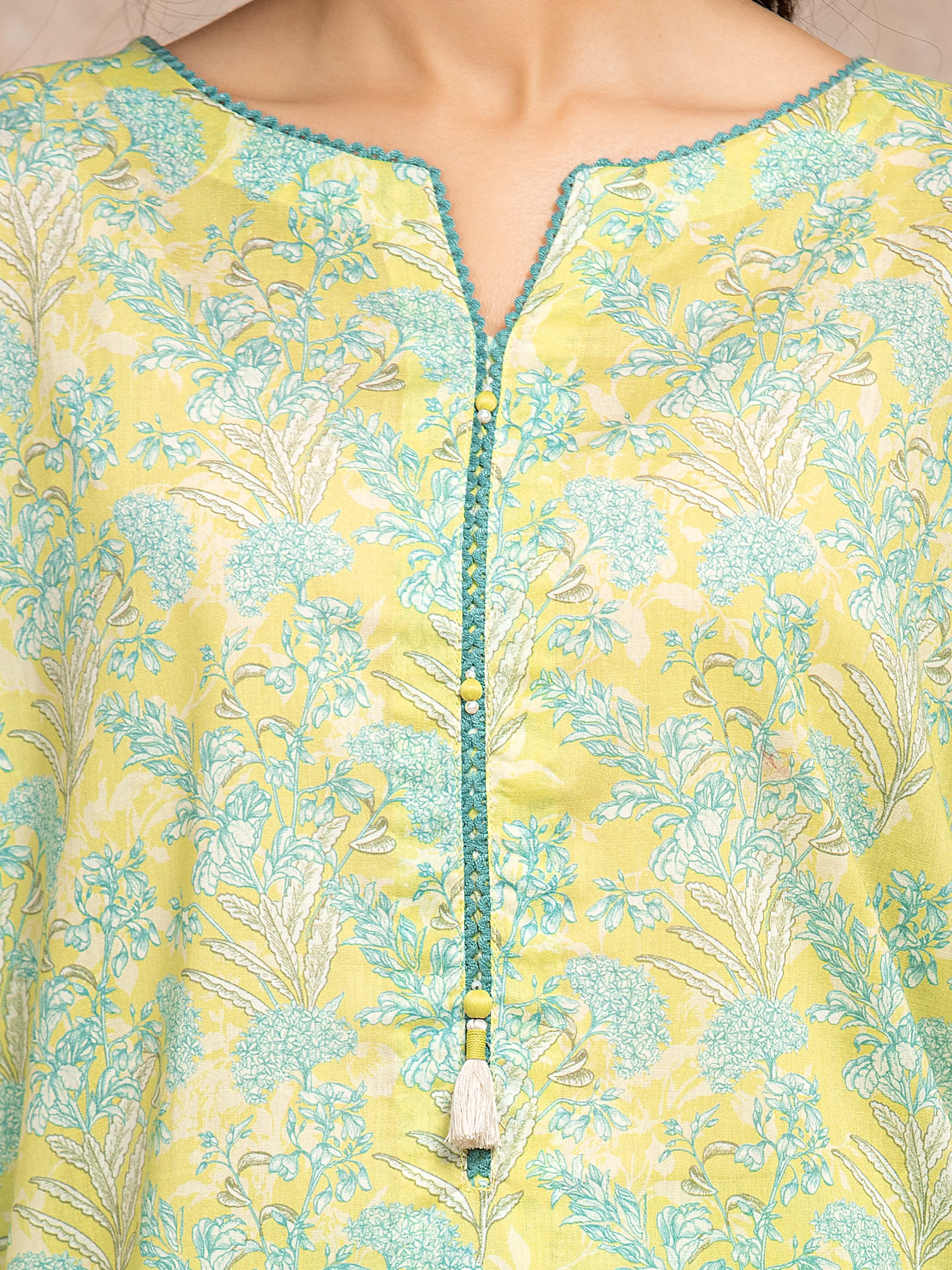 Unstitched Lime Printed Lawn Suit - EWU6A1-36514-3P - Image 3