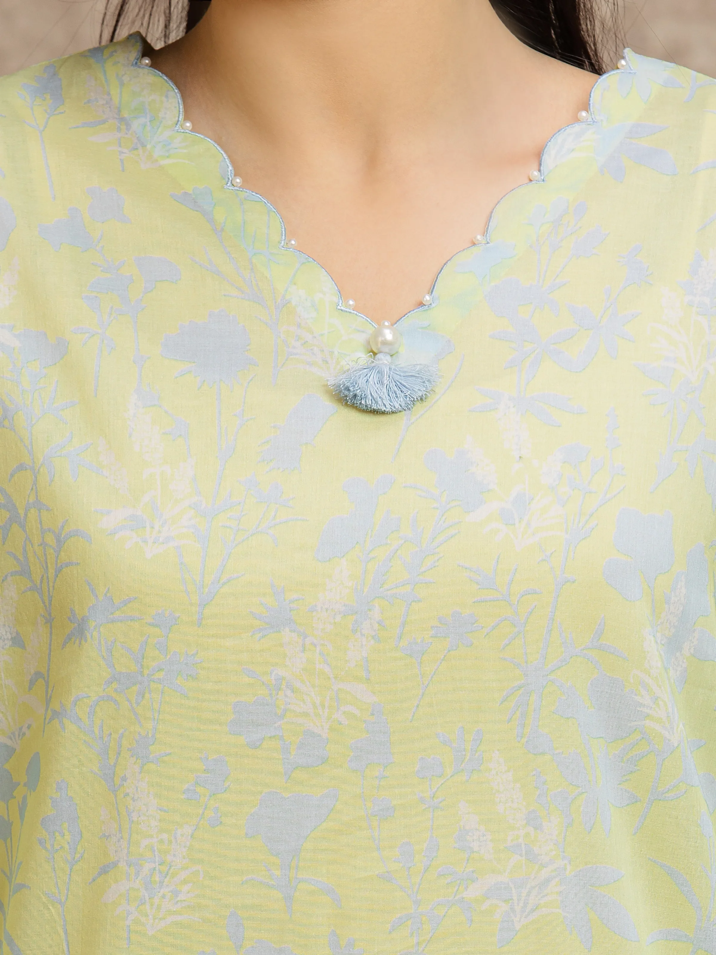 Unstitched Lime Printed Lawn Suit - EWU6A1-36552-3P - Image 3