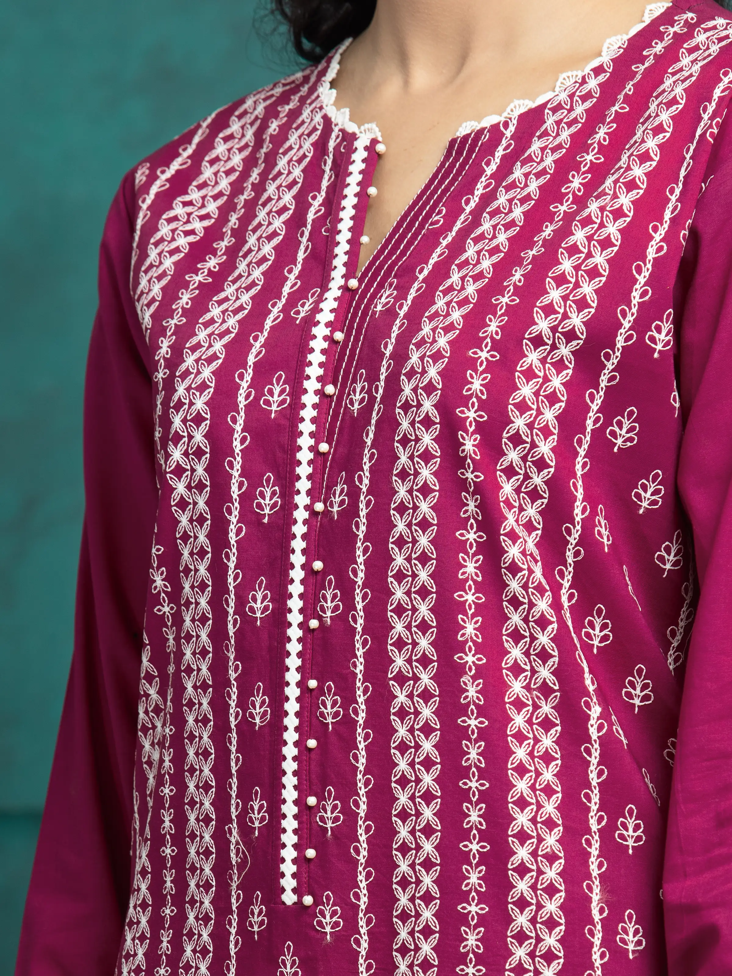 Unstitched Embroidered Cambric Suit - EWU5V2-31017-3P - Image 3