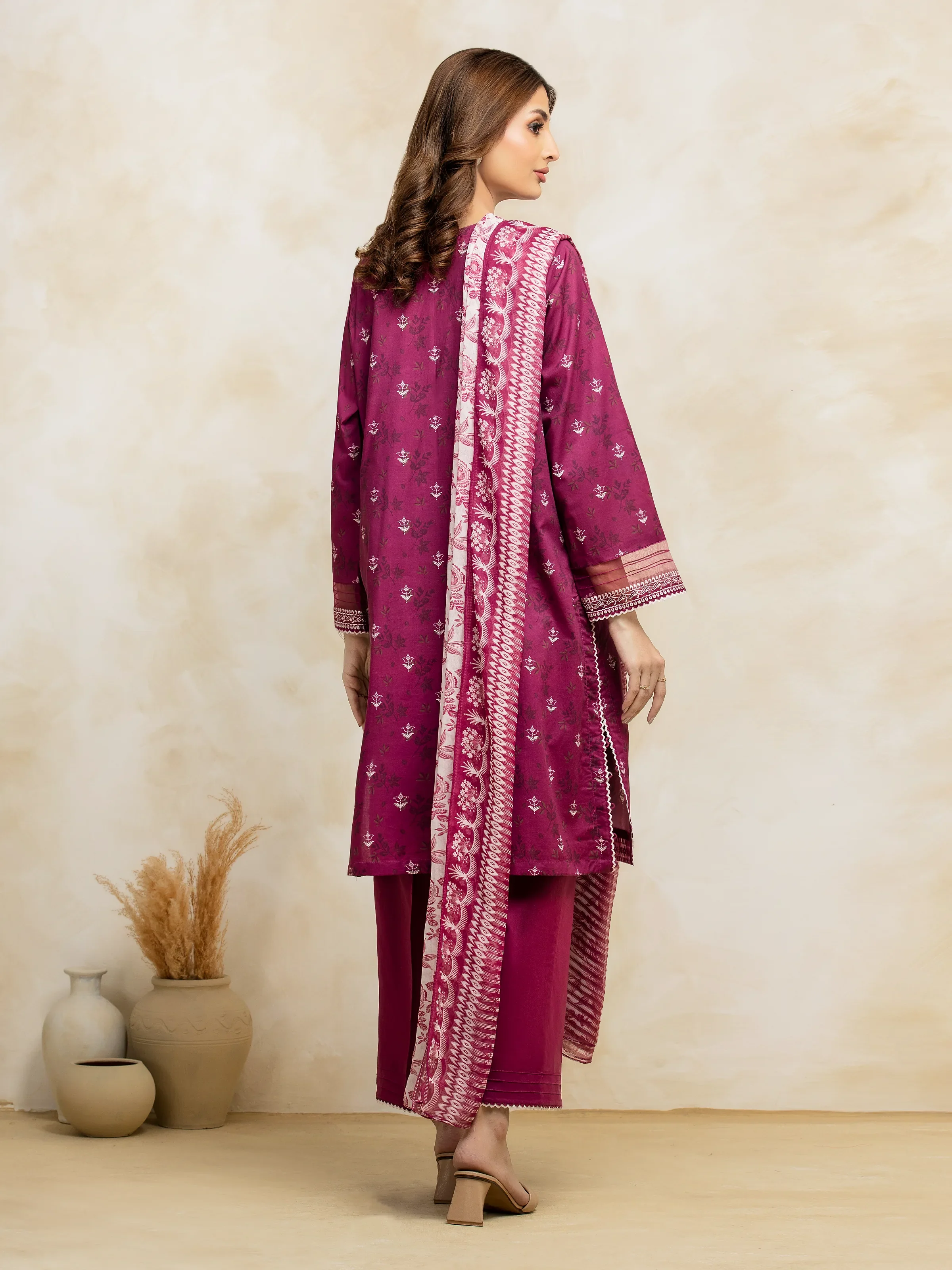 Unstitched Embroidered Cambric Suit - EWU5V2-31054-3P - Image 2