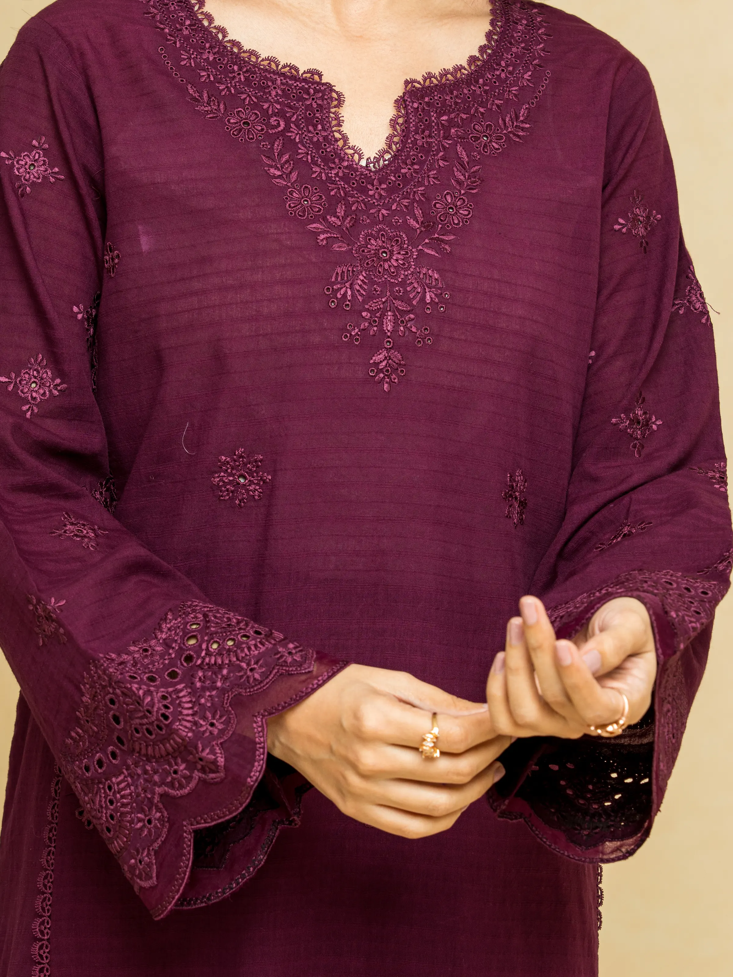 Unstitched Embroidered Dobby Shirt Trouser - EWU24V7-28781ST - Image 2