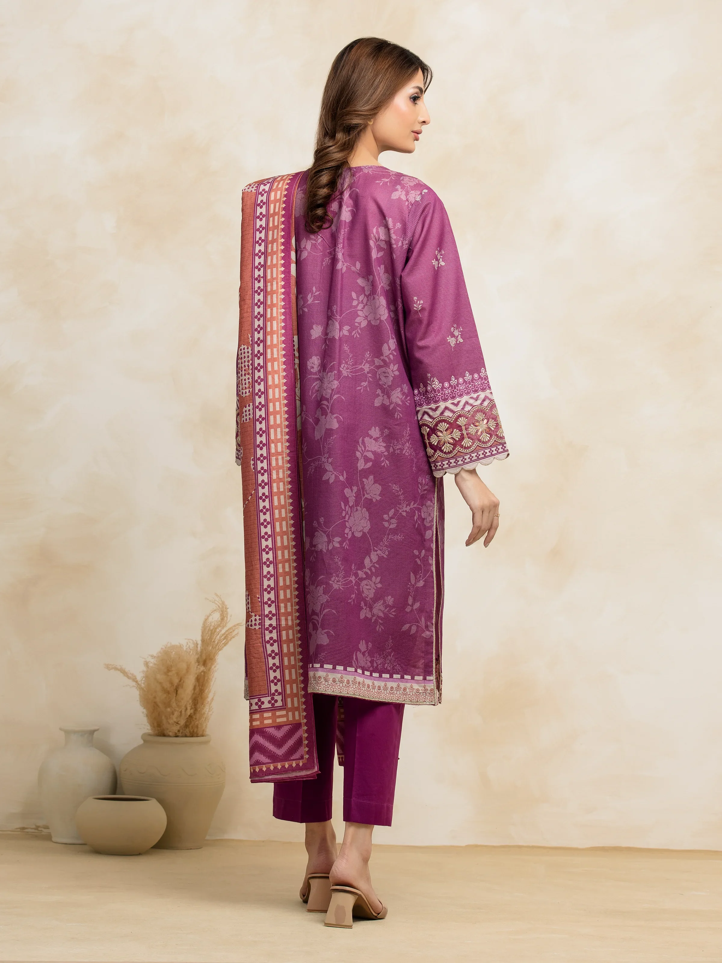 Unstitched Embroidered Lawn Suit - EWU5V1-31207-3P - Image 2