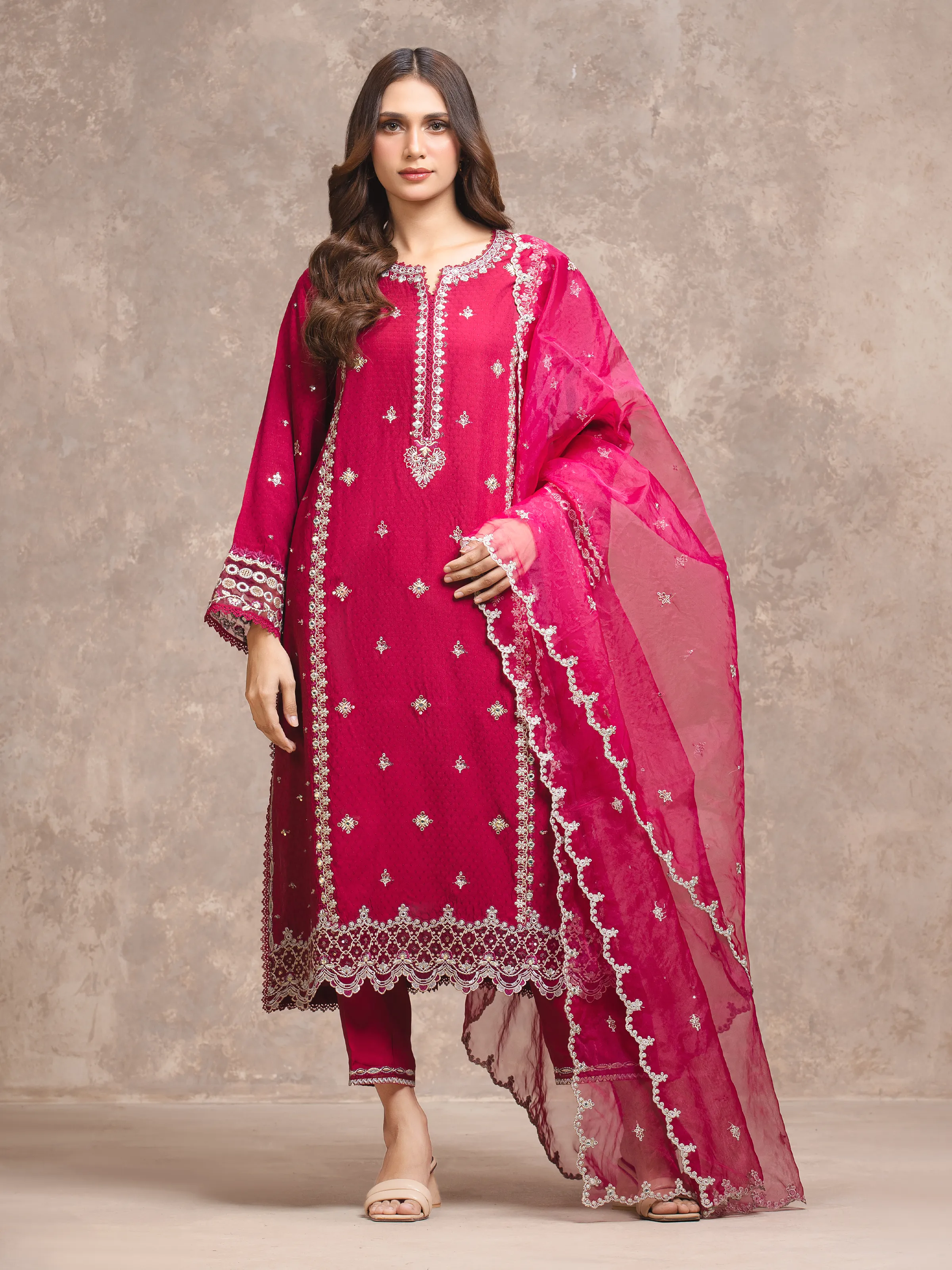 Unstitched Embroidered Viscose Suit - EWU5V19-32028-3P